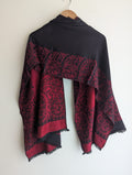 Cashmere Black with Red Florals Scarf/Wrap