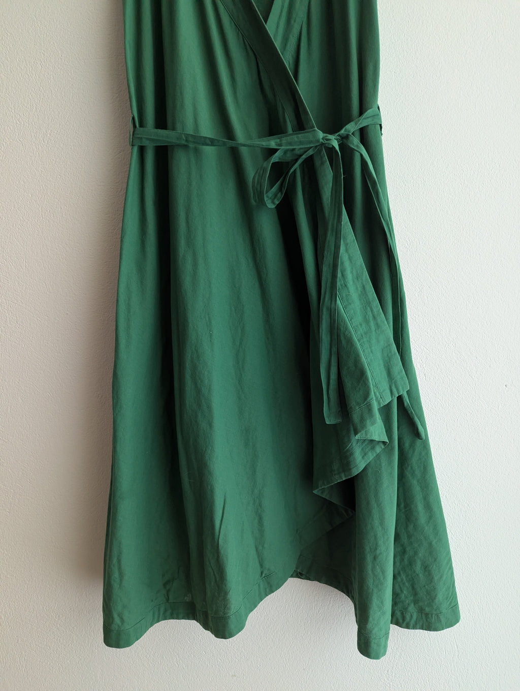 Diega Green Cotton Wrap Dress