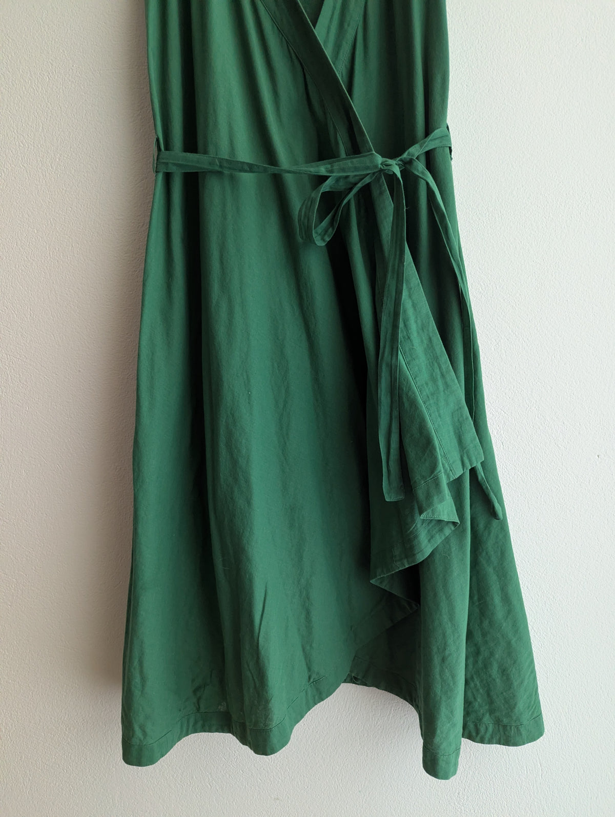 Diega Green Cotton Wrap Dress