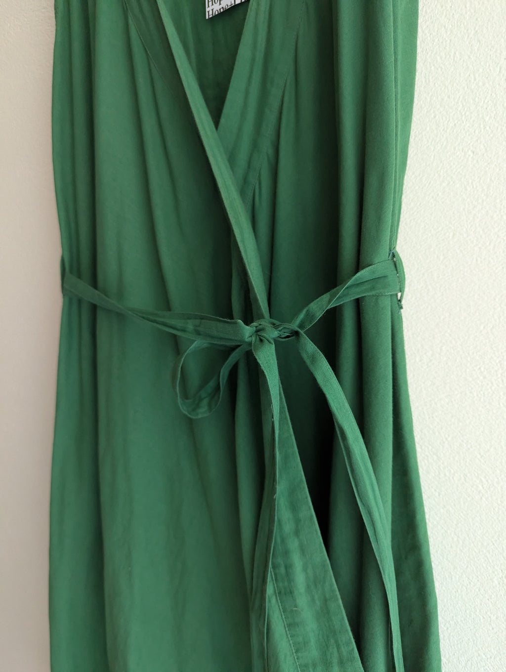 Diega Green Cotton Wrap Dress