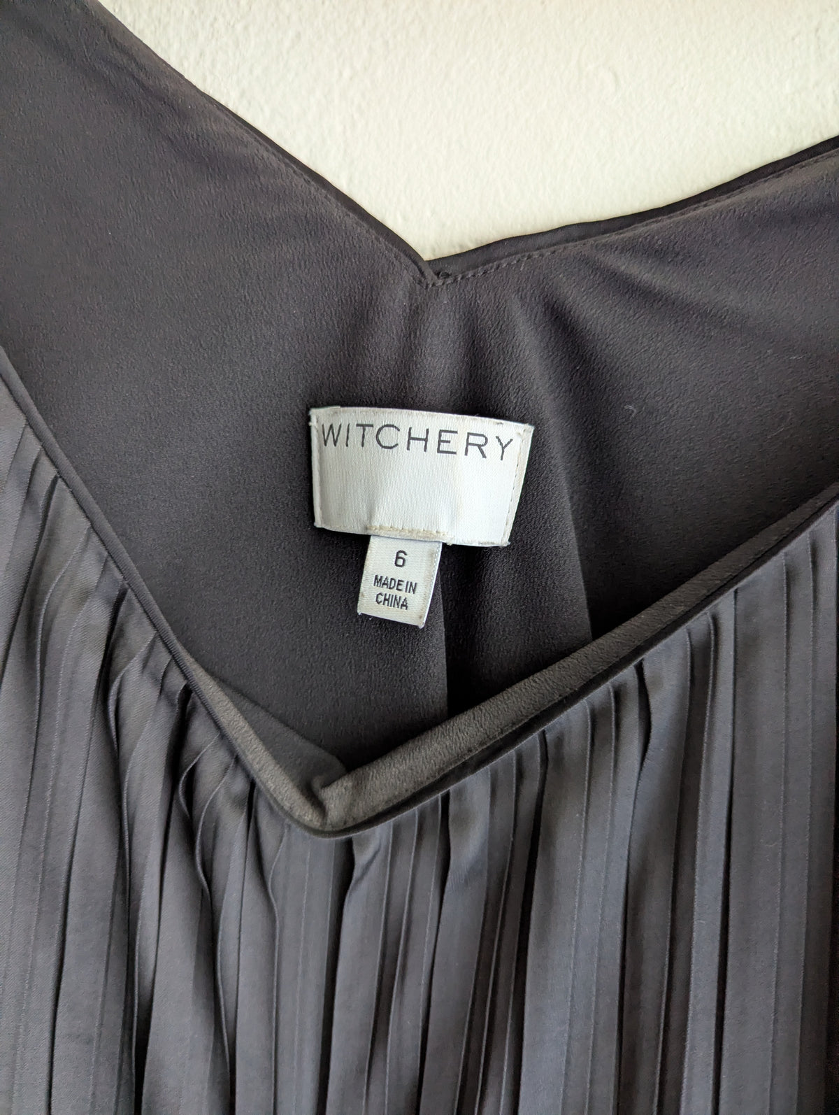 Witchery Black Pleated Midi Dress