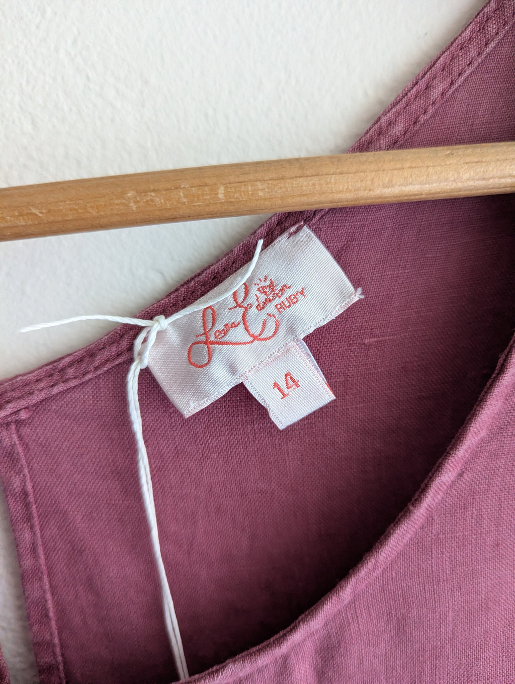 Leona Edmiston Rose Pink Tiered Linen Midi Dress