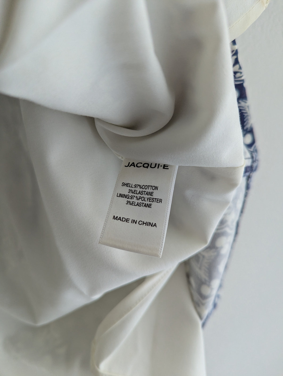 Jacqui e Blue and White Geometric Print Skirt