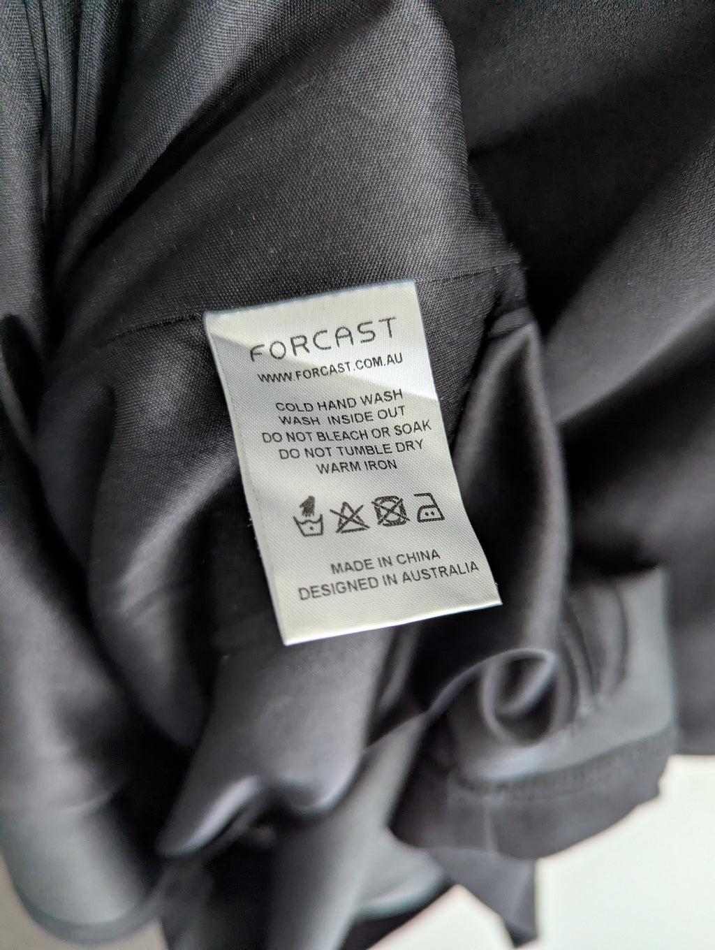 Forcast Black Ruched Midi Dress