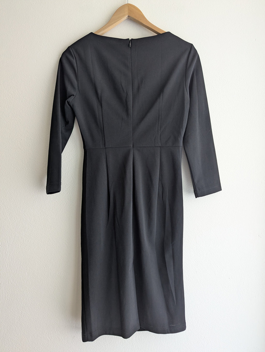 Forcast Black Ruched Midi Dress