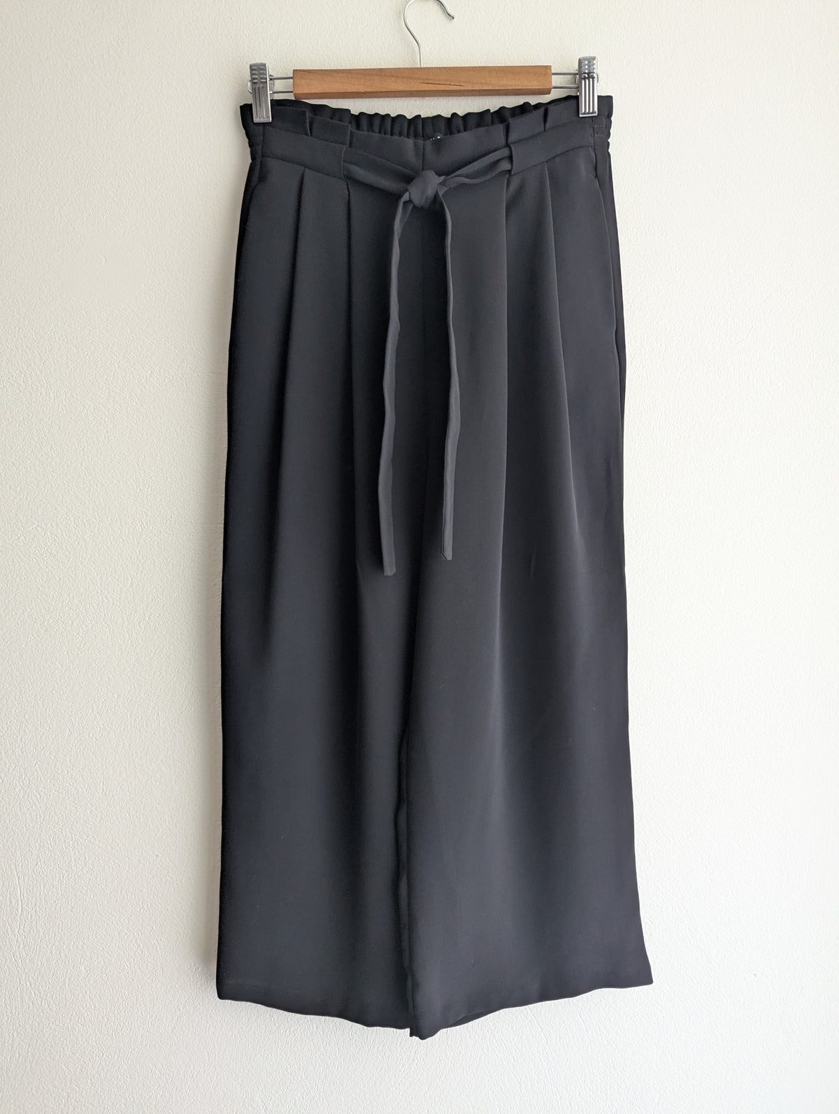 Zara Paper Bag Cropped Wide Leg Pull-on Pant
