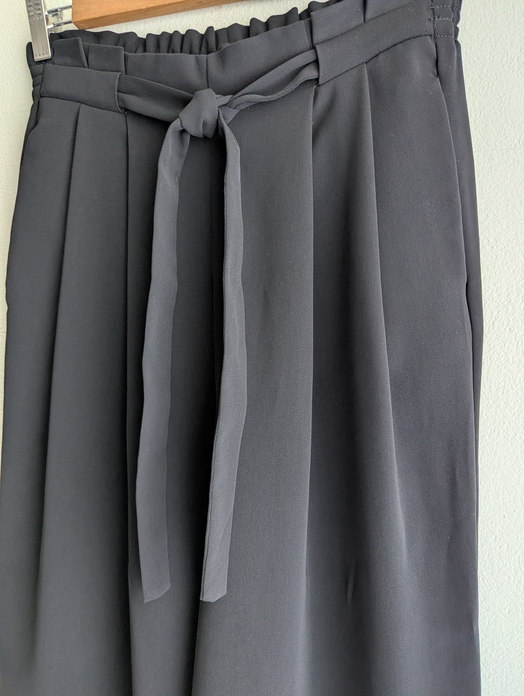 Zara Paper Bag Cropped Wide Leg Pull-on Pant