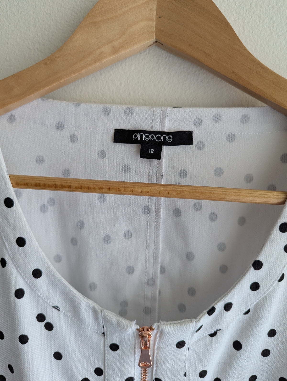 Pingpong Black & White Polka Dot Midi Dress