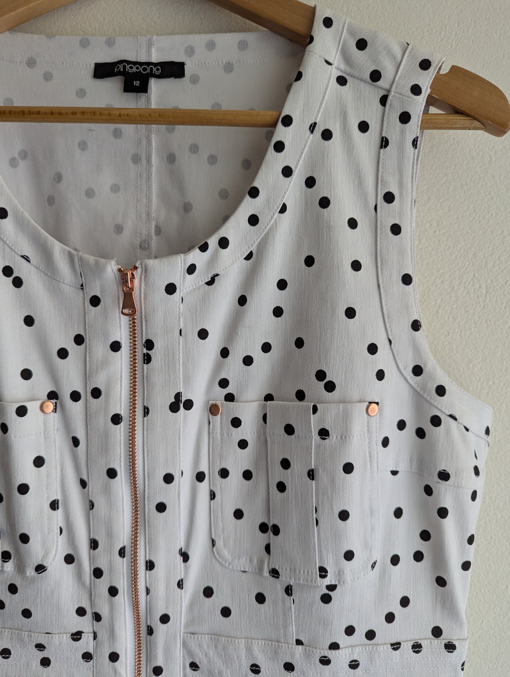 Pingpong Black & White Polka Dot Midi Dress