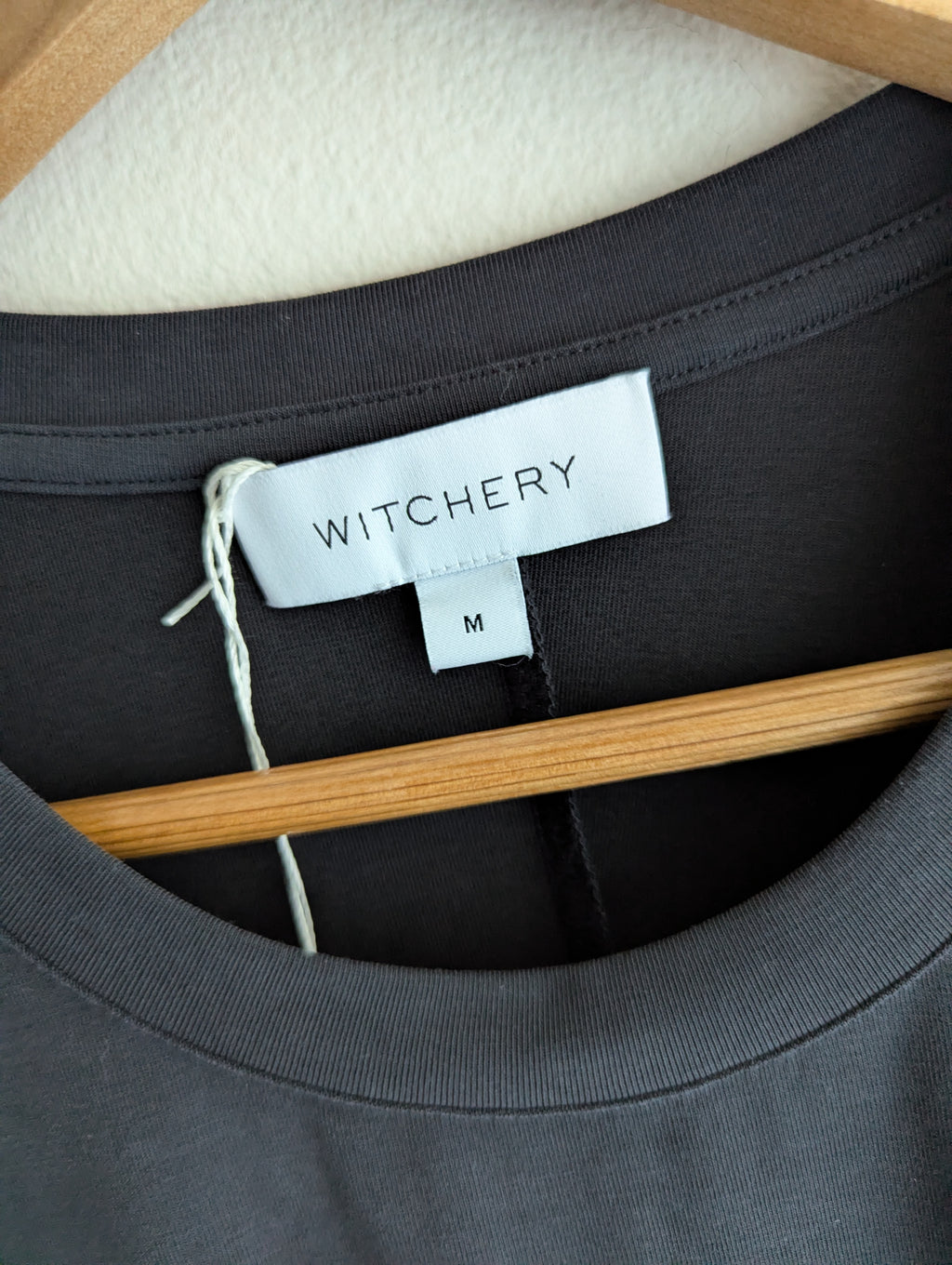 Witchery Charcoal Stretch Ruched Tee