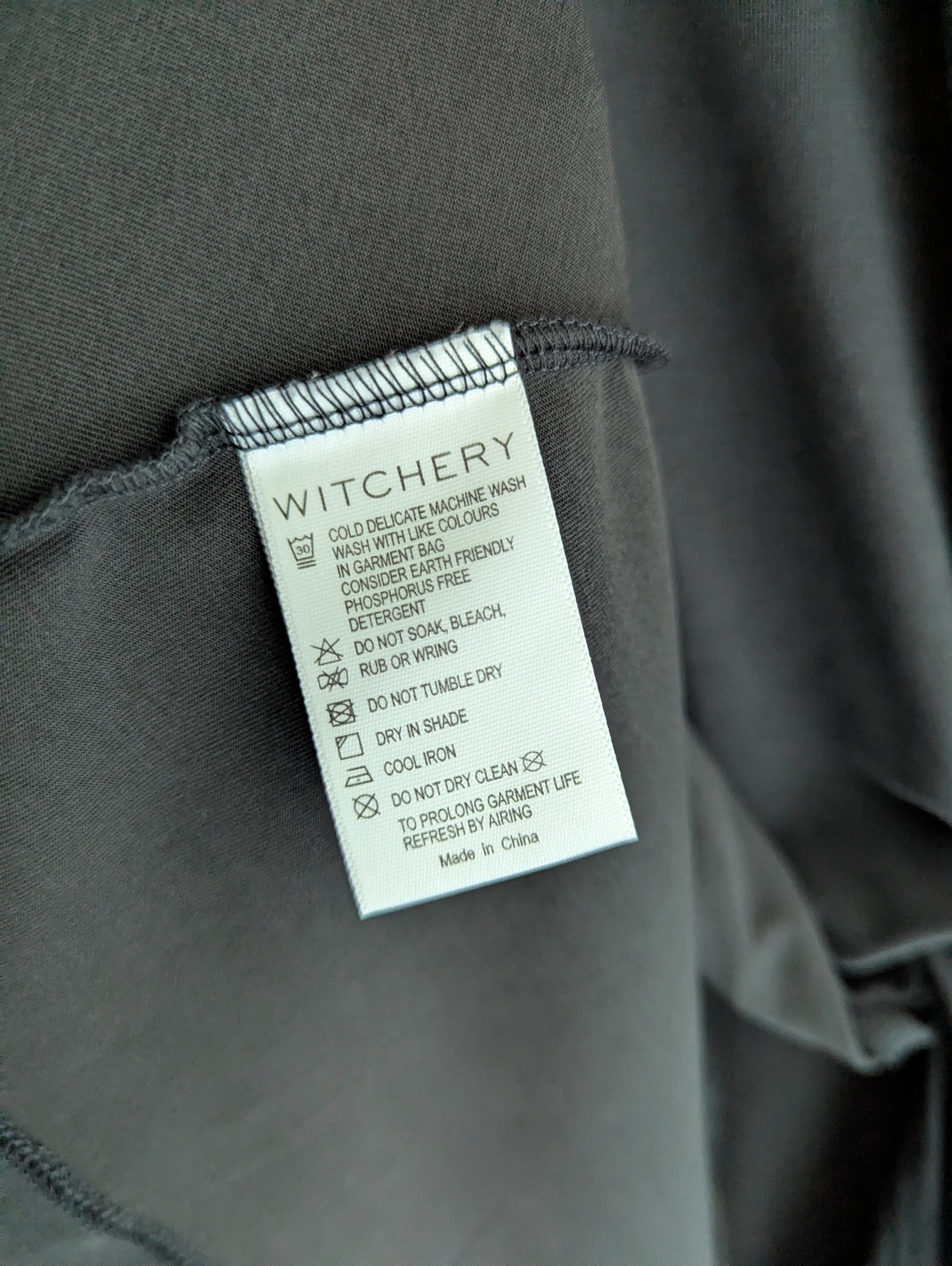 Witchery Charcoal Stretch Ruched Tee