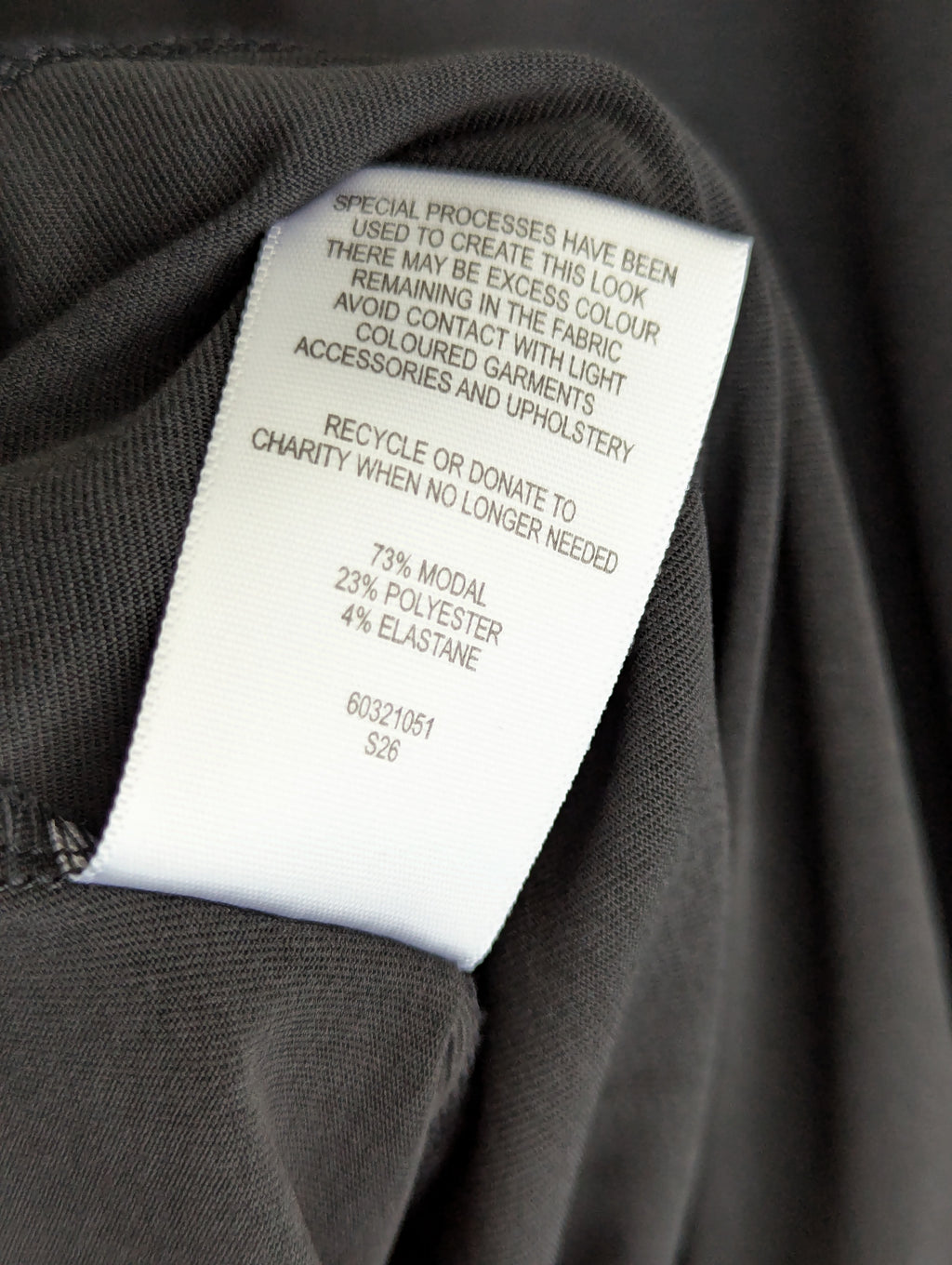 Witchery Charcoal Stretch Ruched Tee