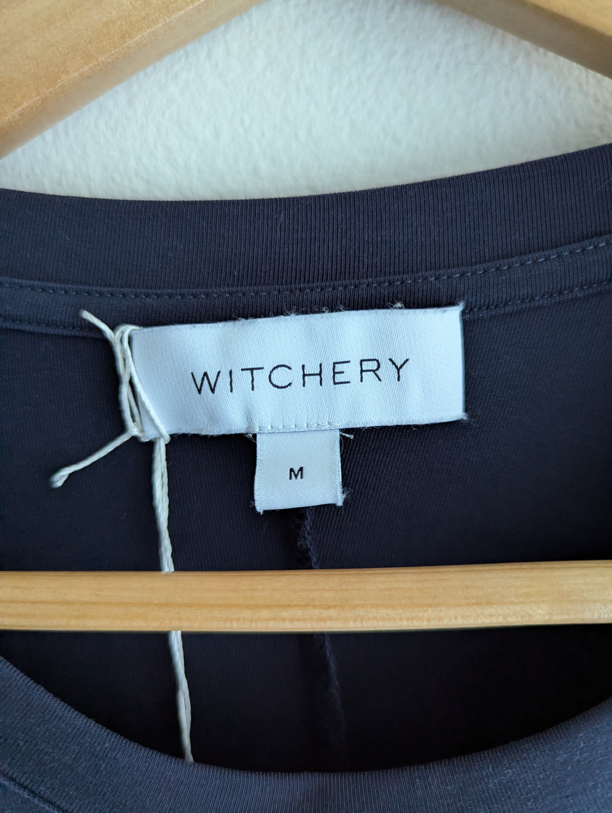 Witchery Navy Stretch Ruched Tee