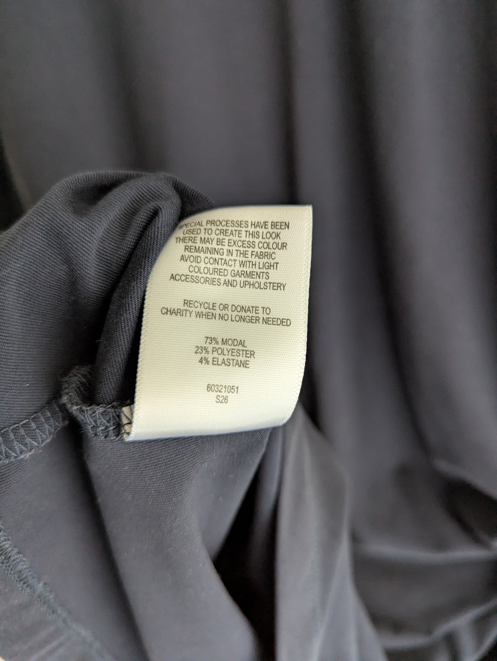 Witchery Navy Stretch Ruched Tee