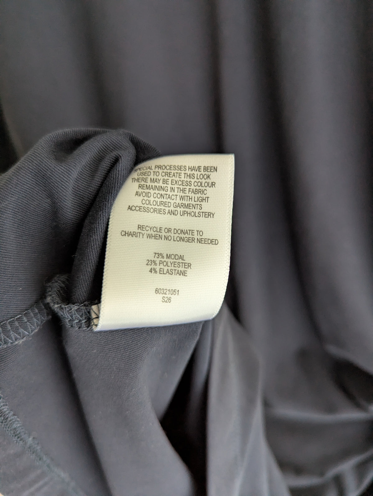 Witchery Navy Stretch Ruched Tee