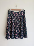 Review Navy Floral A-Line Skirt