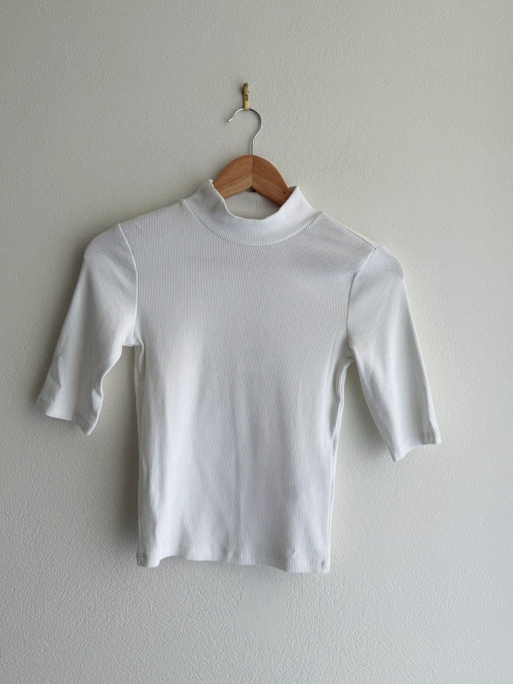 Zara Ribbed Mock Neck Top