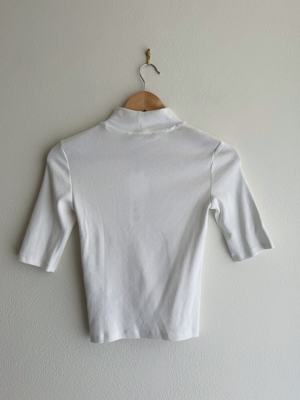 Zara Ribbed Mock Neck Top