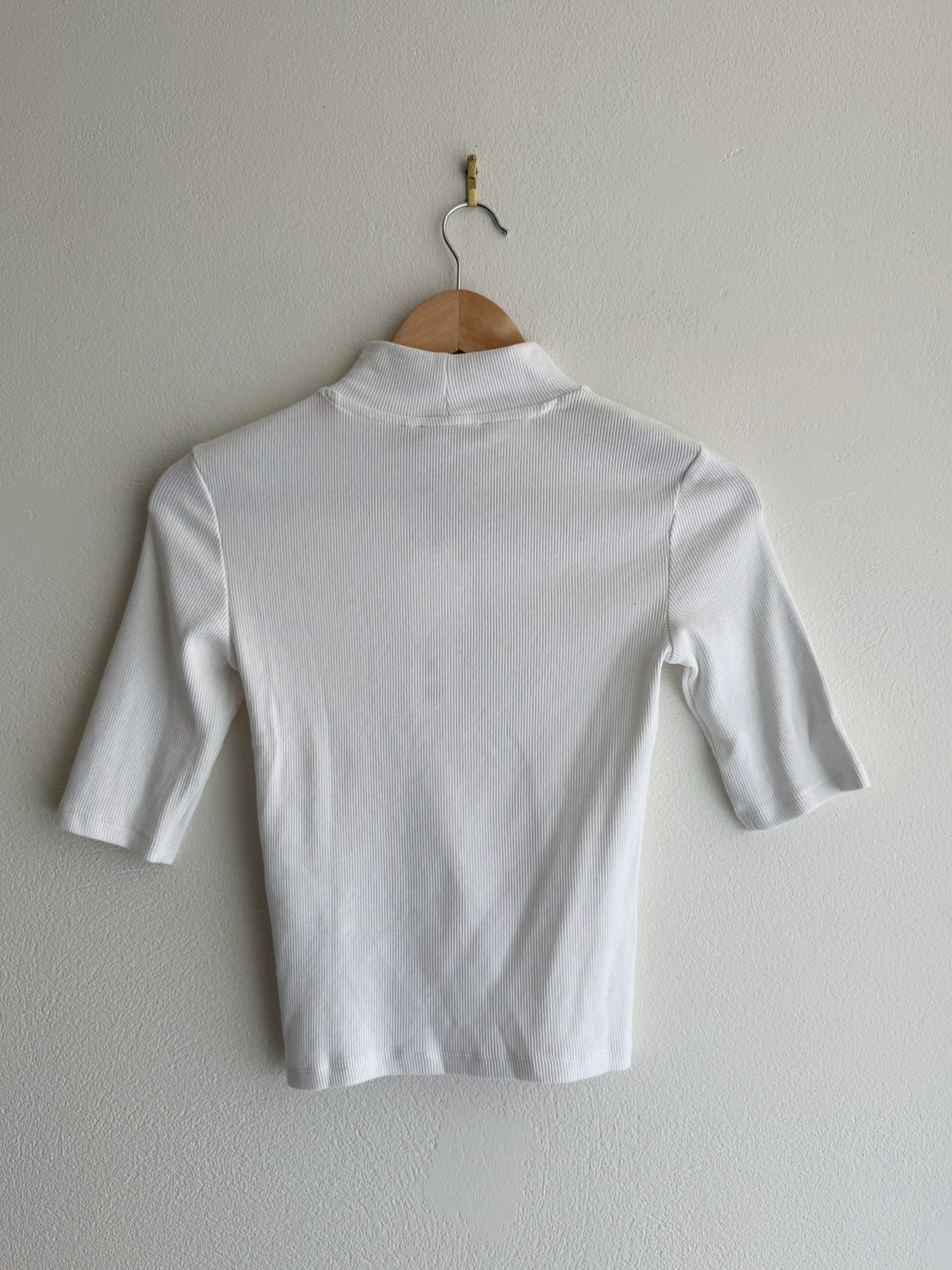 Zara Ribbed Mock Neck Top