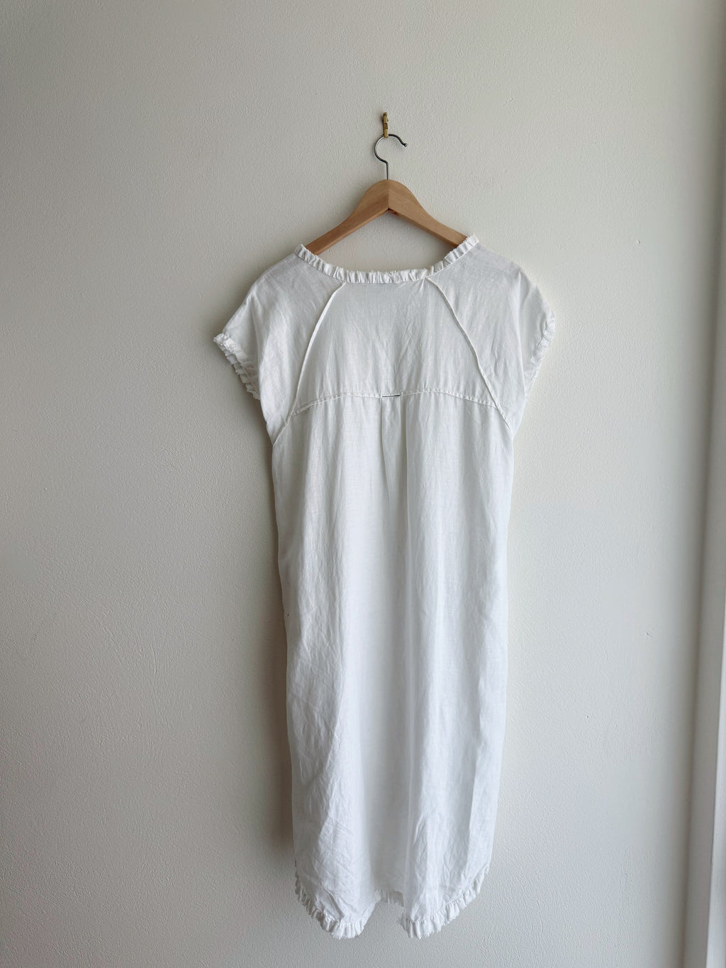 Madly Sweetly White Linen Shift Dress