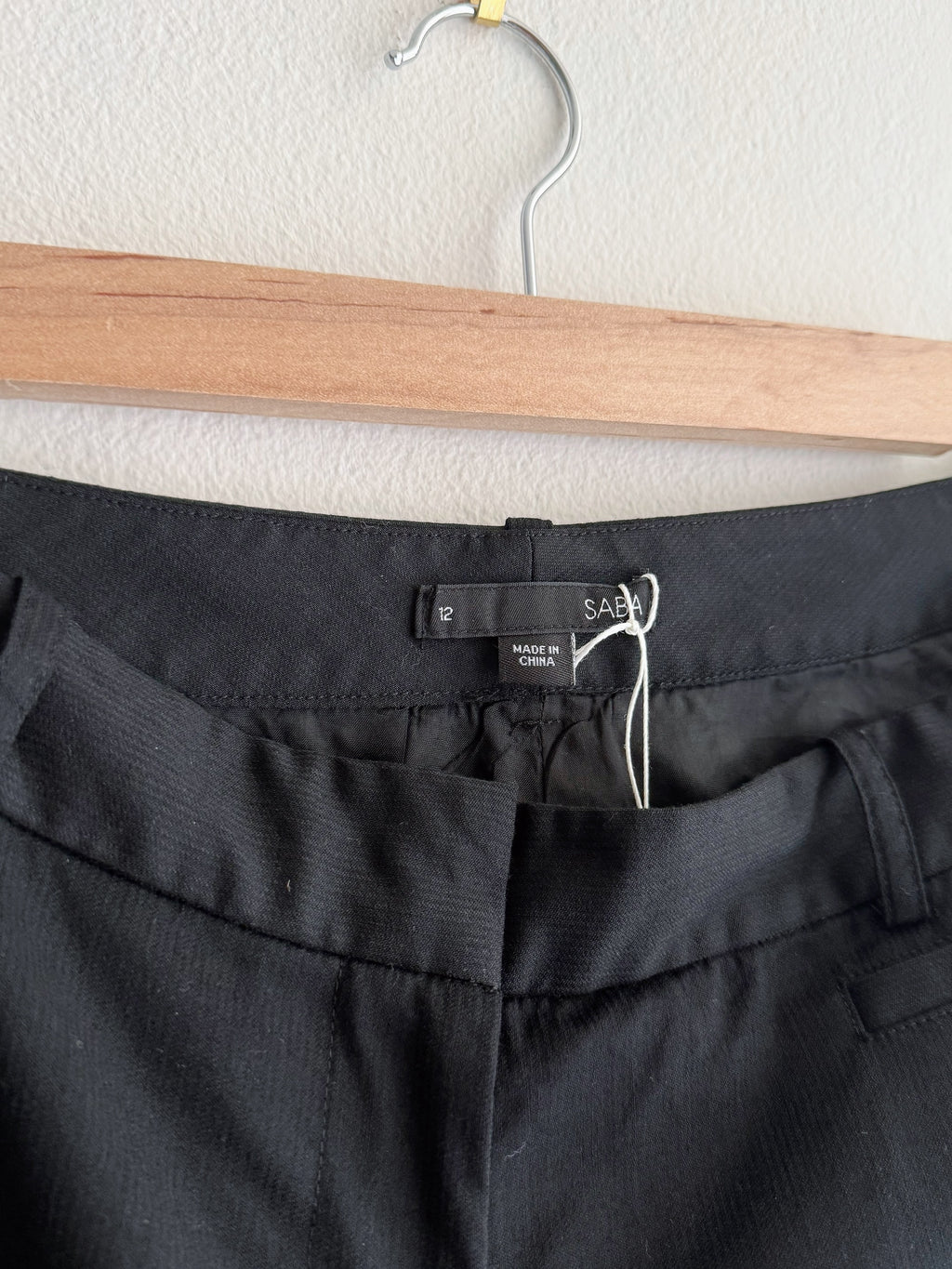 Saba Black Wool Tailored Trousers
