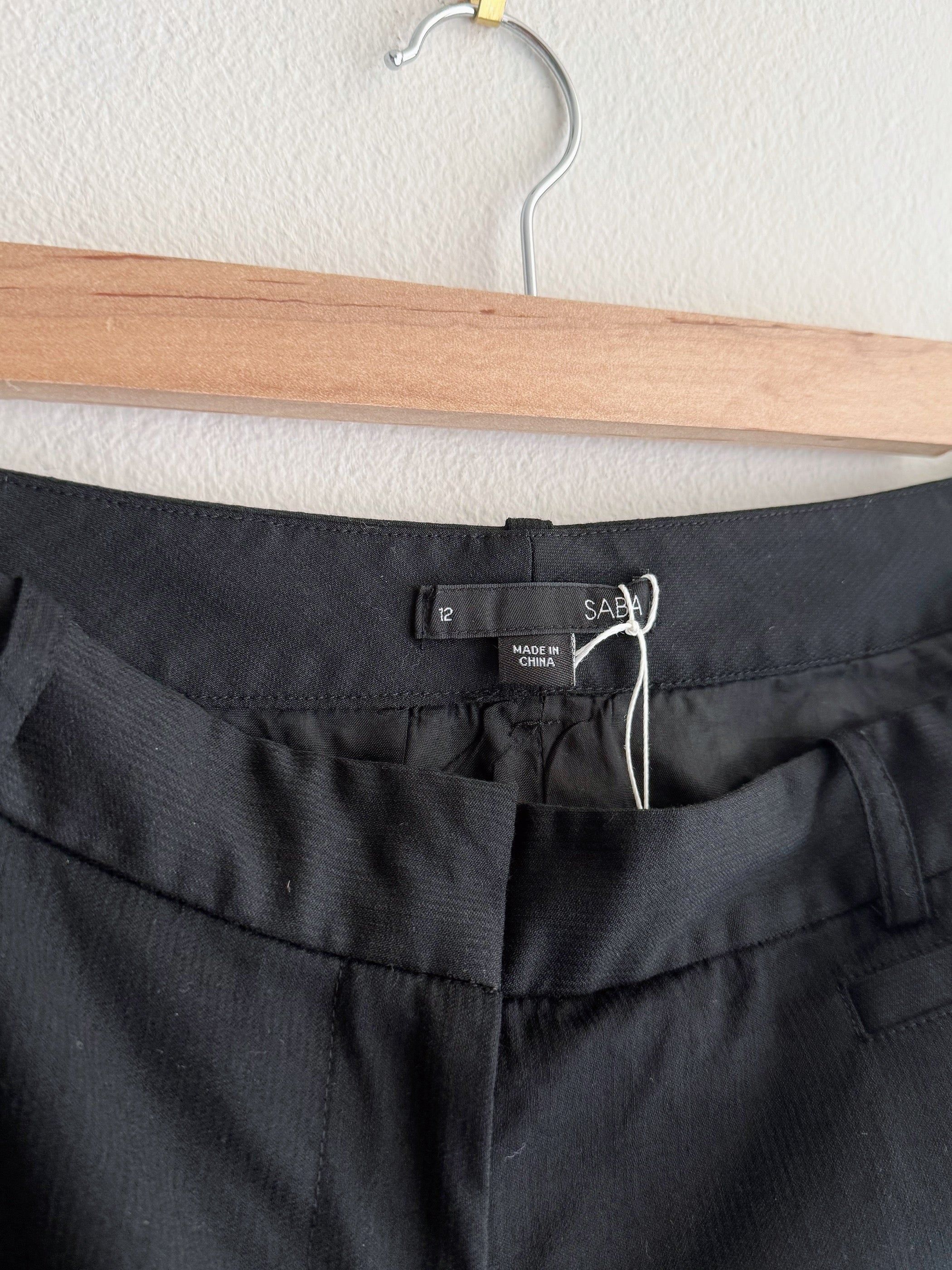 Saba Black Wool Tailored Trousers