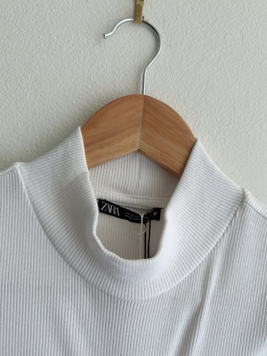 Zara Ribbed Mock Neck Top