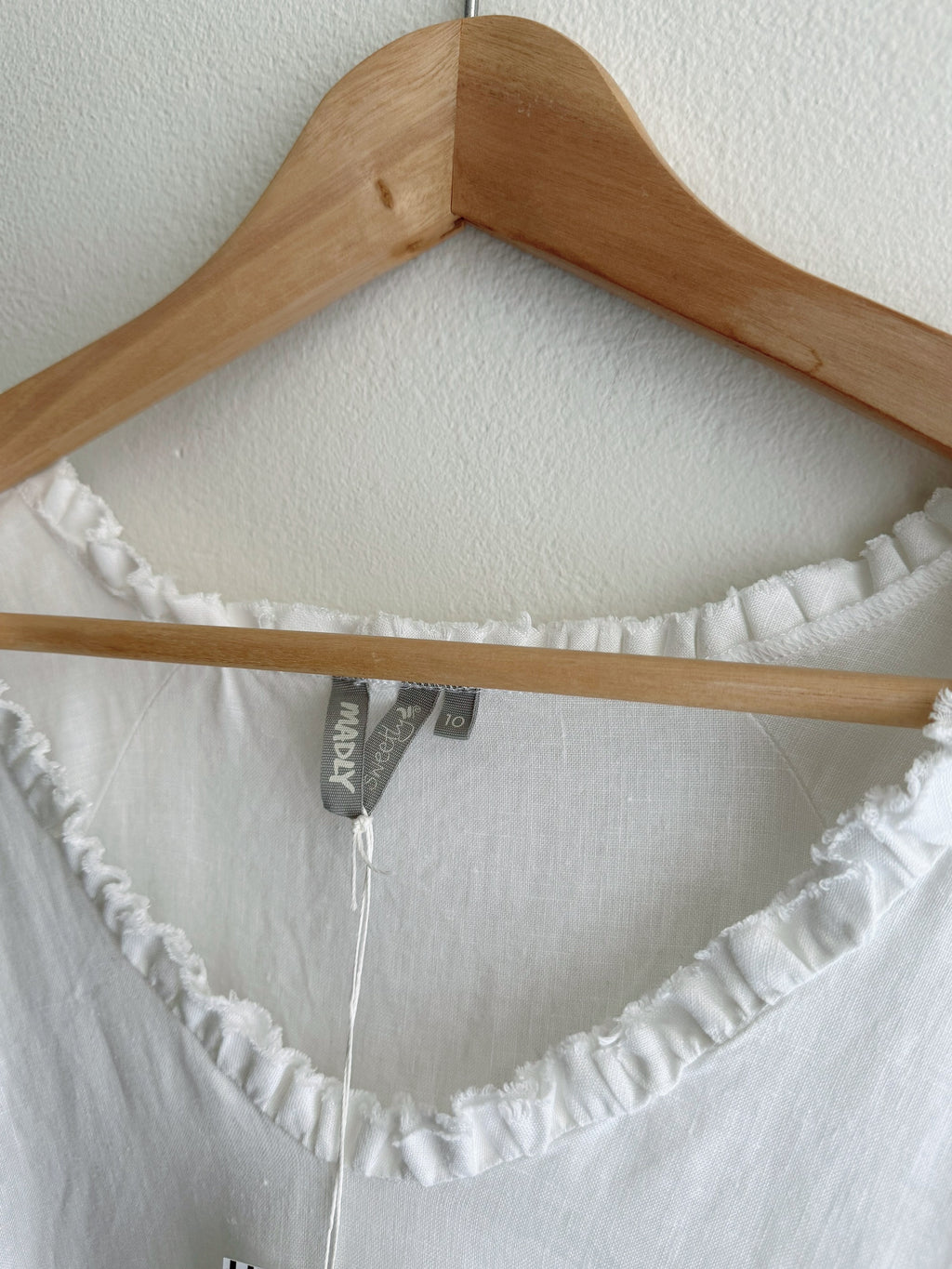 Madly Sweetly White Linen Shift Dress