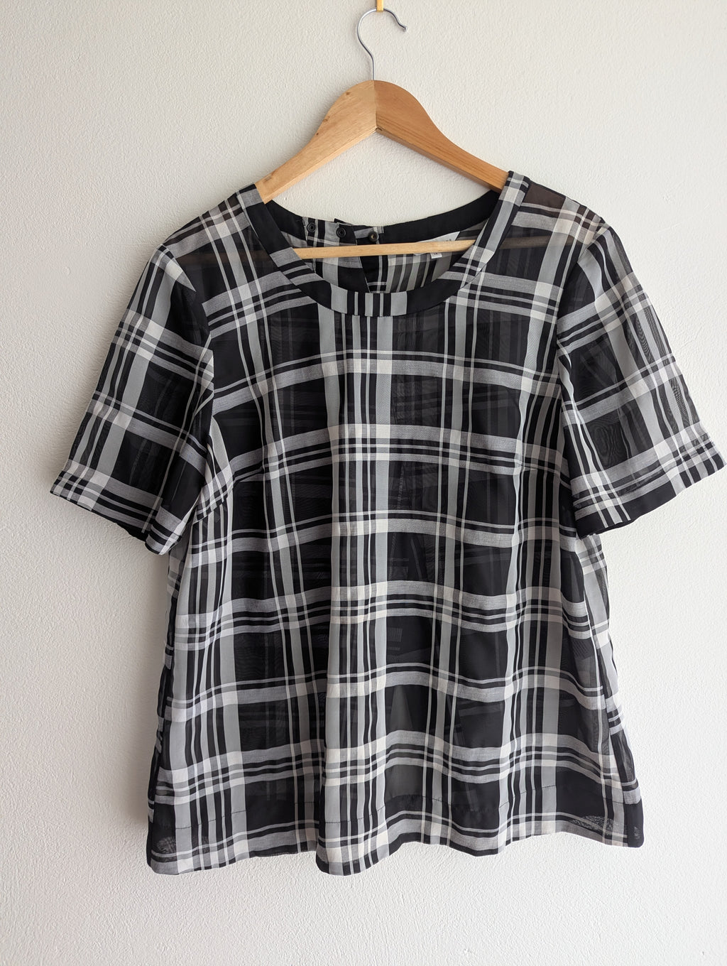 Veronika Maine Sheer Check Top