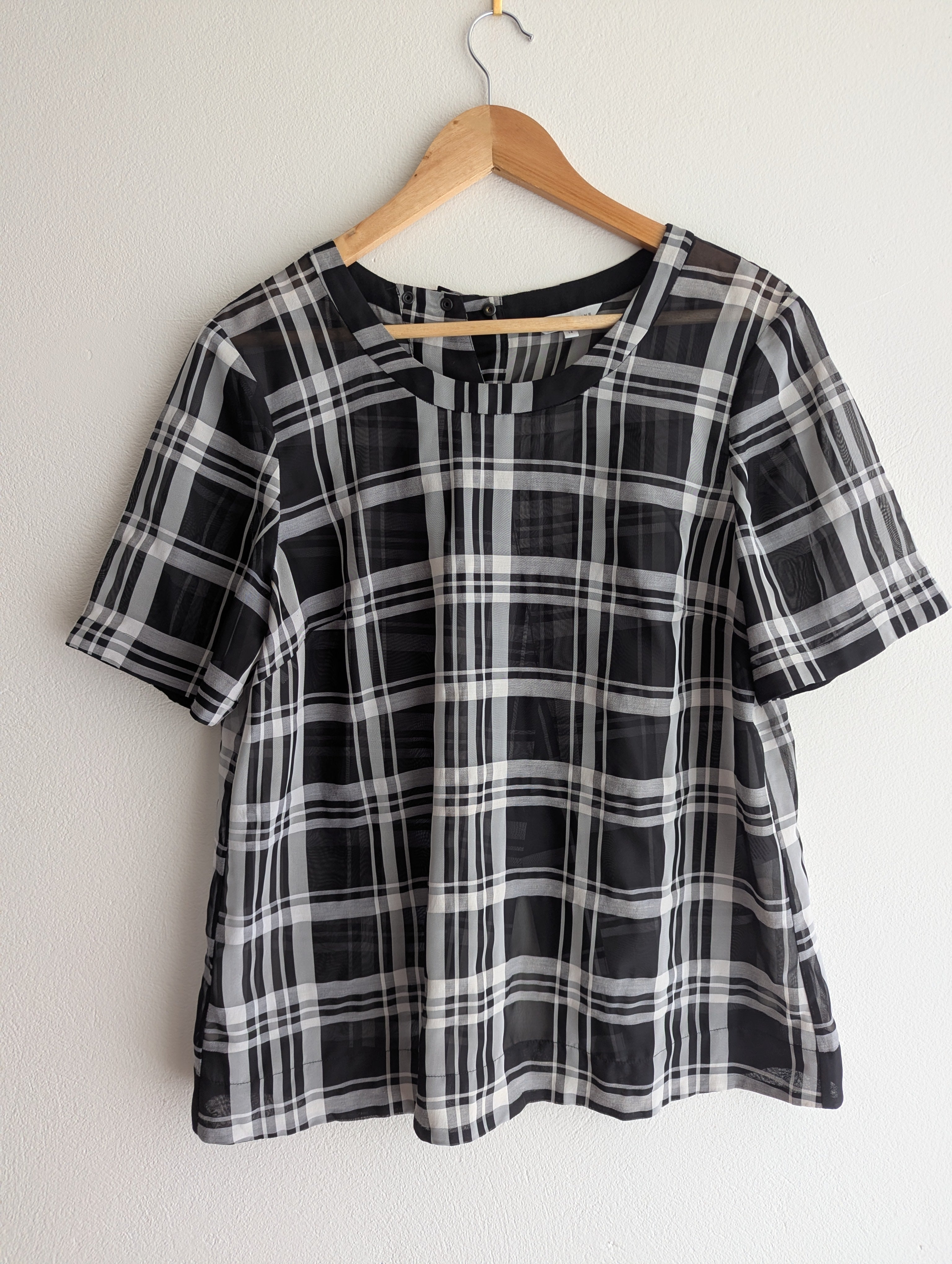 Veronika Maine Sheer Check Top