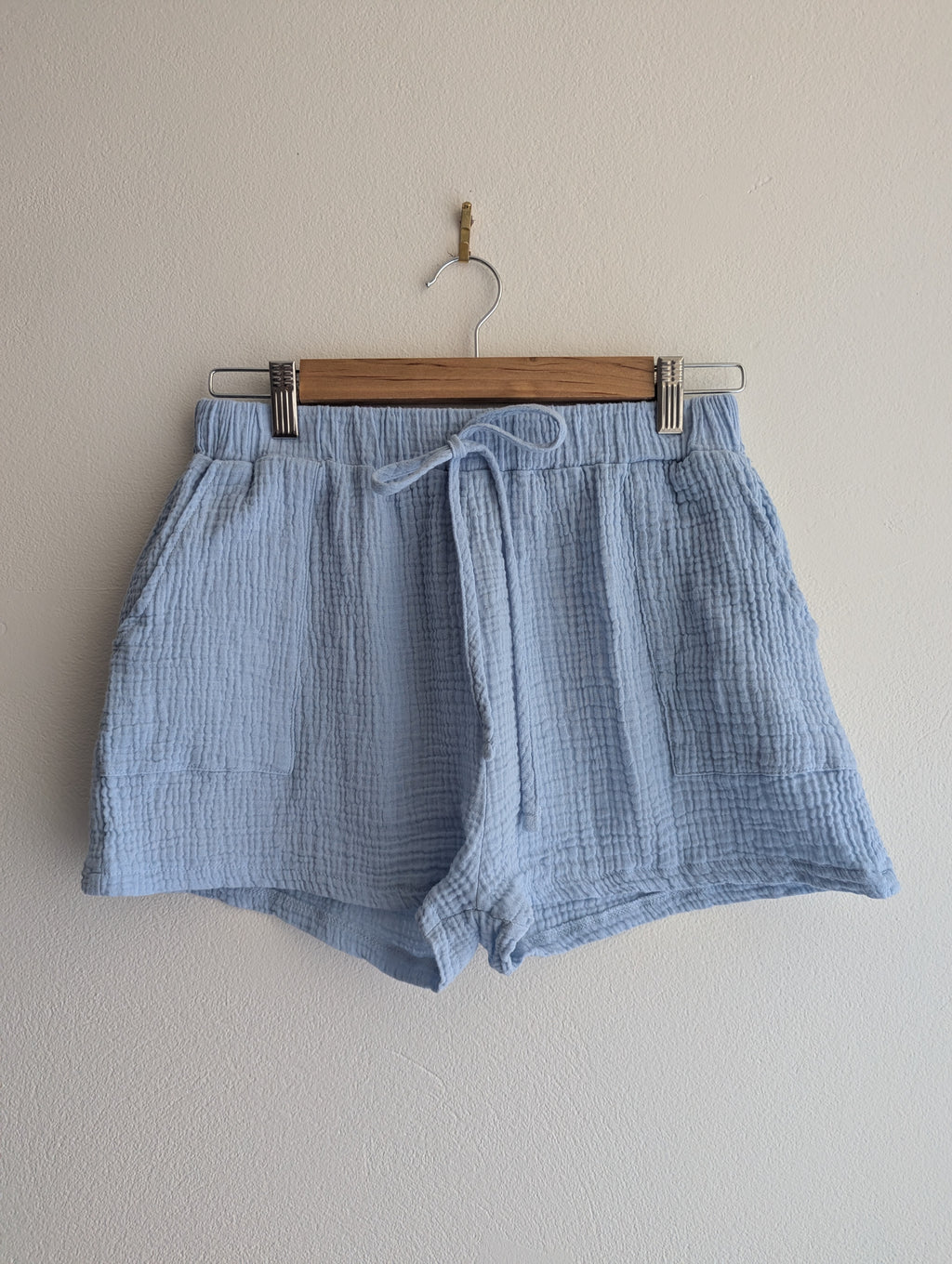 Baby Blue Cotton Gauze Shirt & Shorts co-ord set