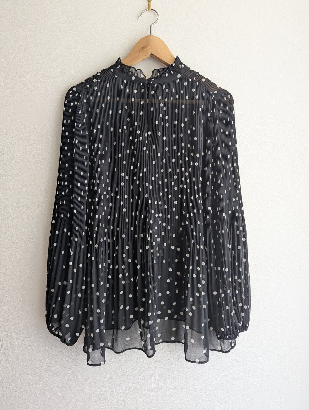 Witchery Pleated Polka Dot Blouse
