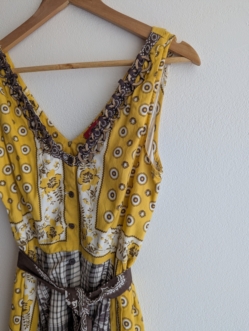 Derhy Yellow Button-Down Dress