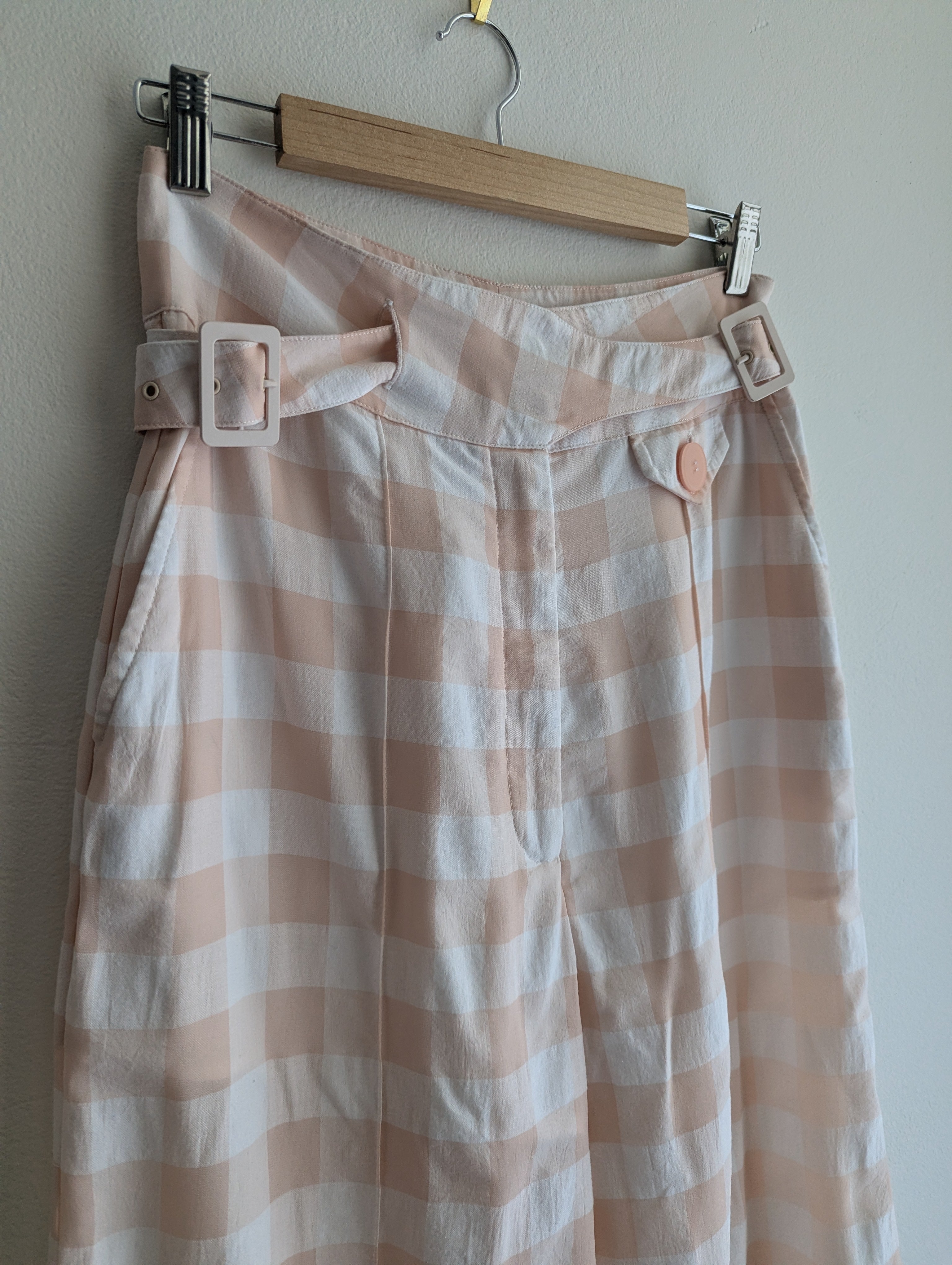 Alice McCall Gingham Cross-Over Belt Trousers