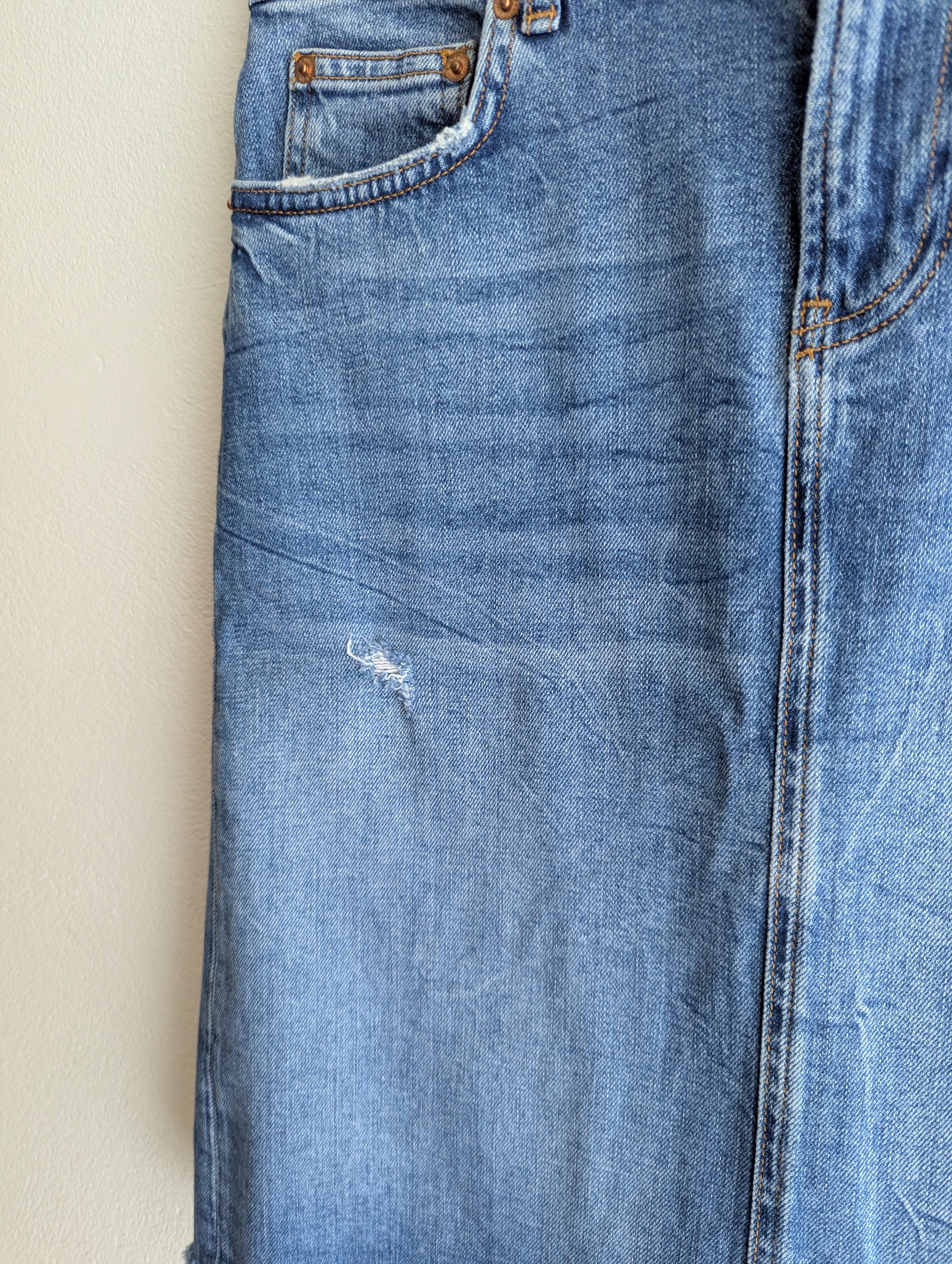 Zara Denim Midi Skirt