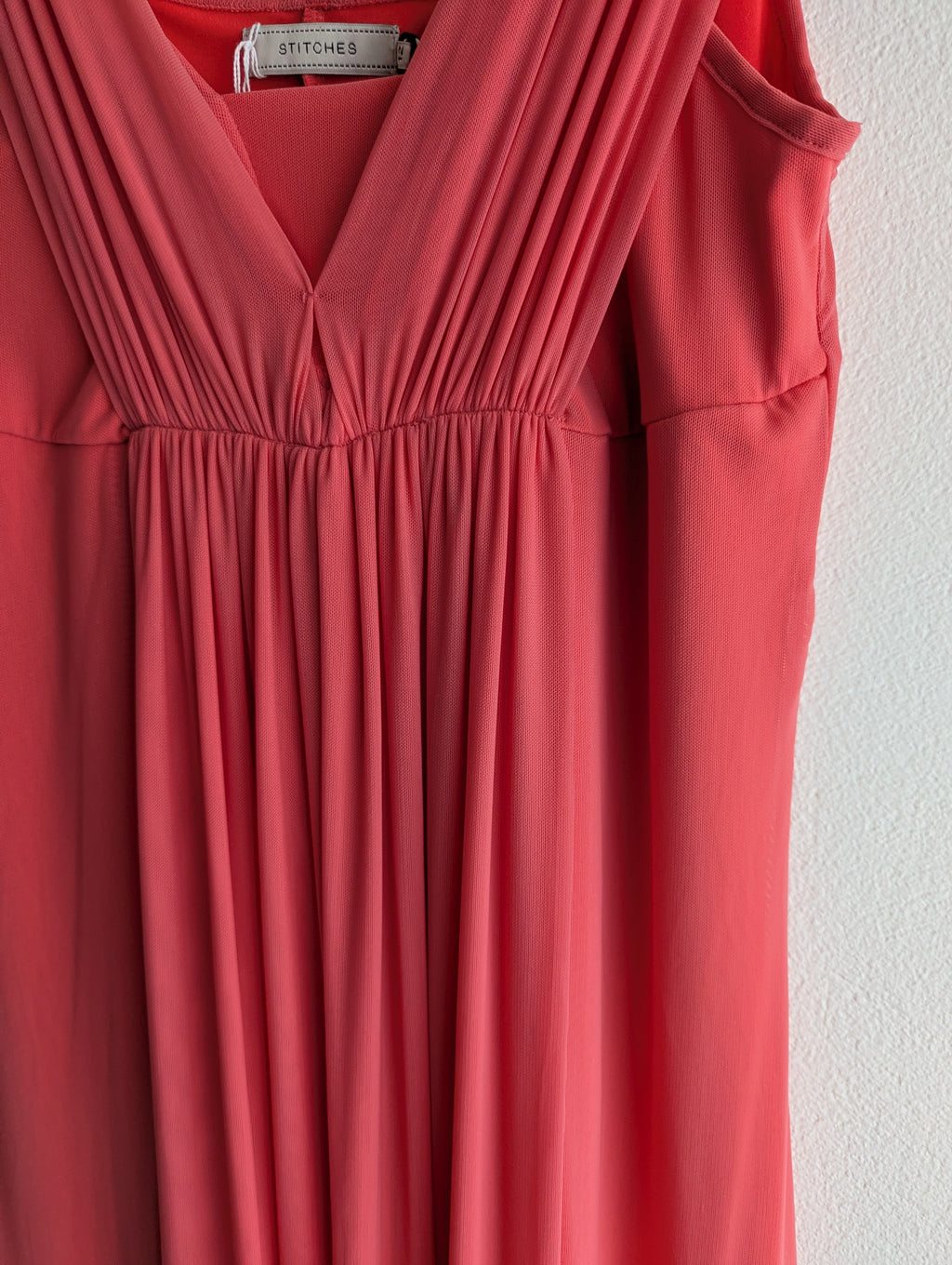 Stitches Coral Pink Midi Dress