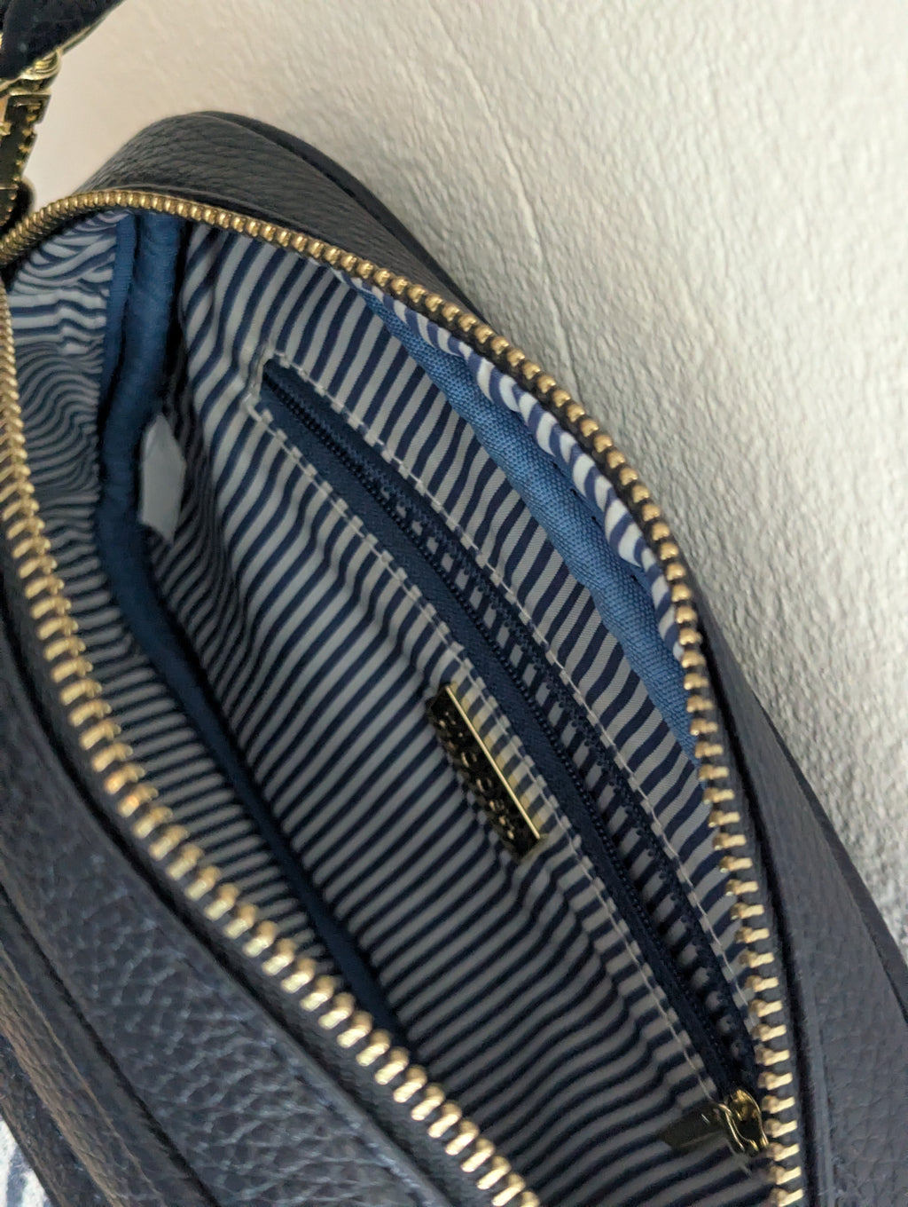 Zjoosh navy and houndstooth cross body camera bag