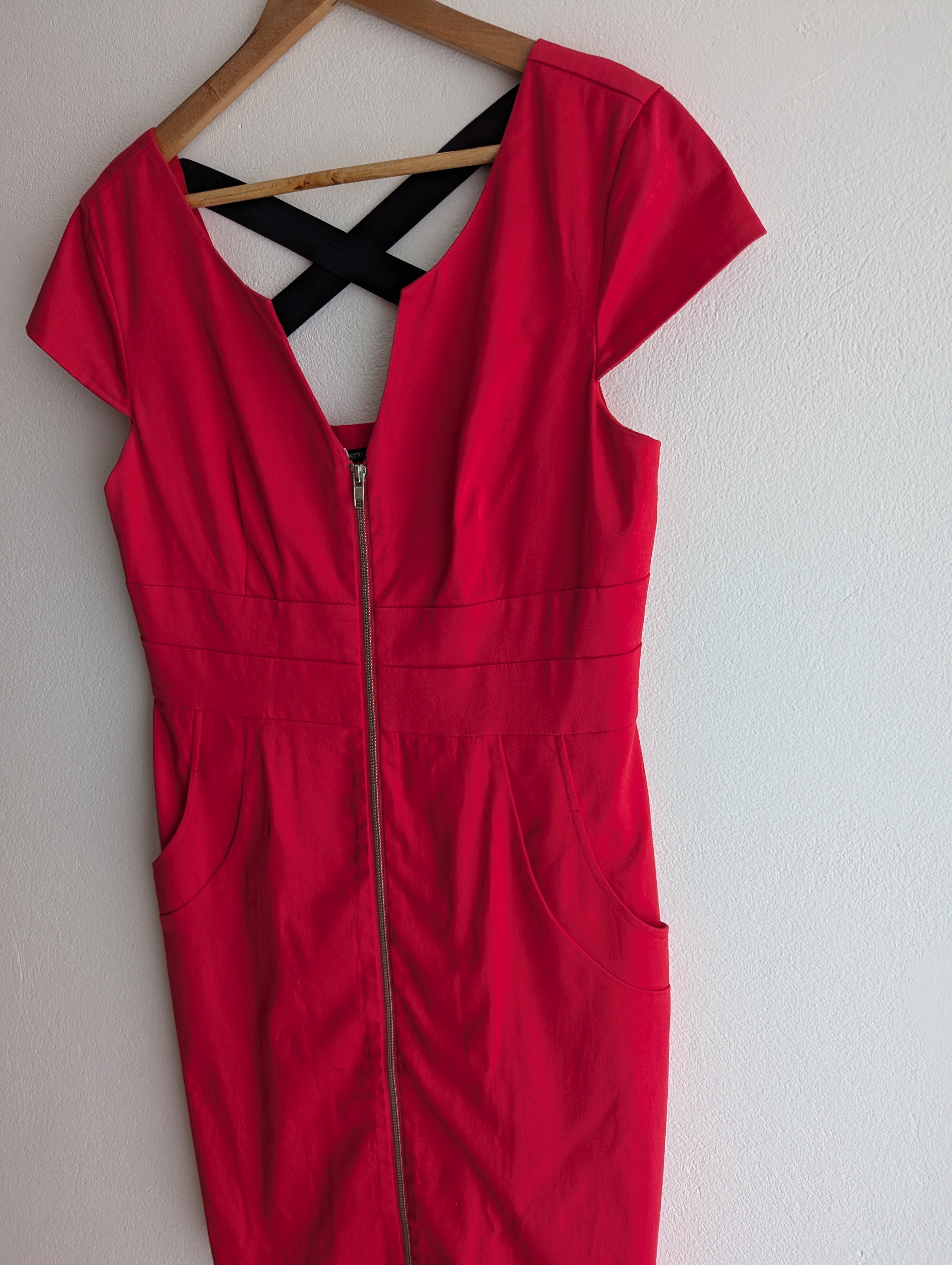 Events Cross Back Red Dress
