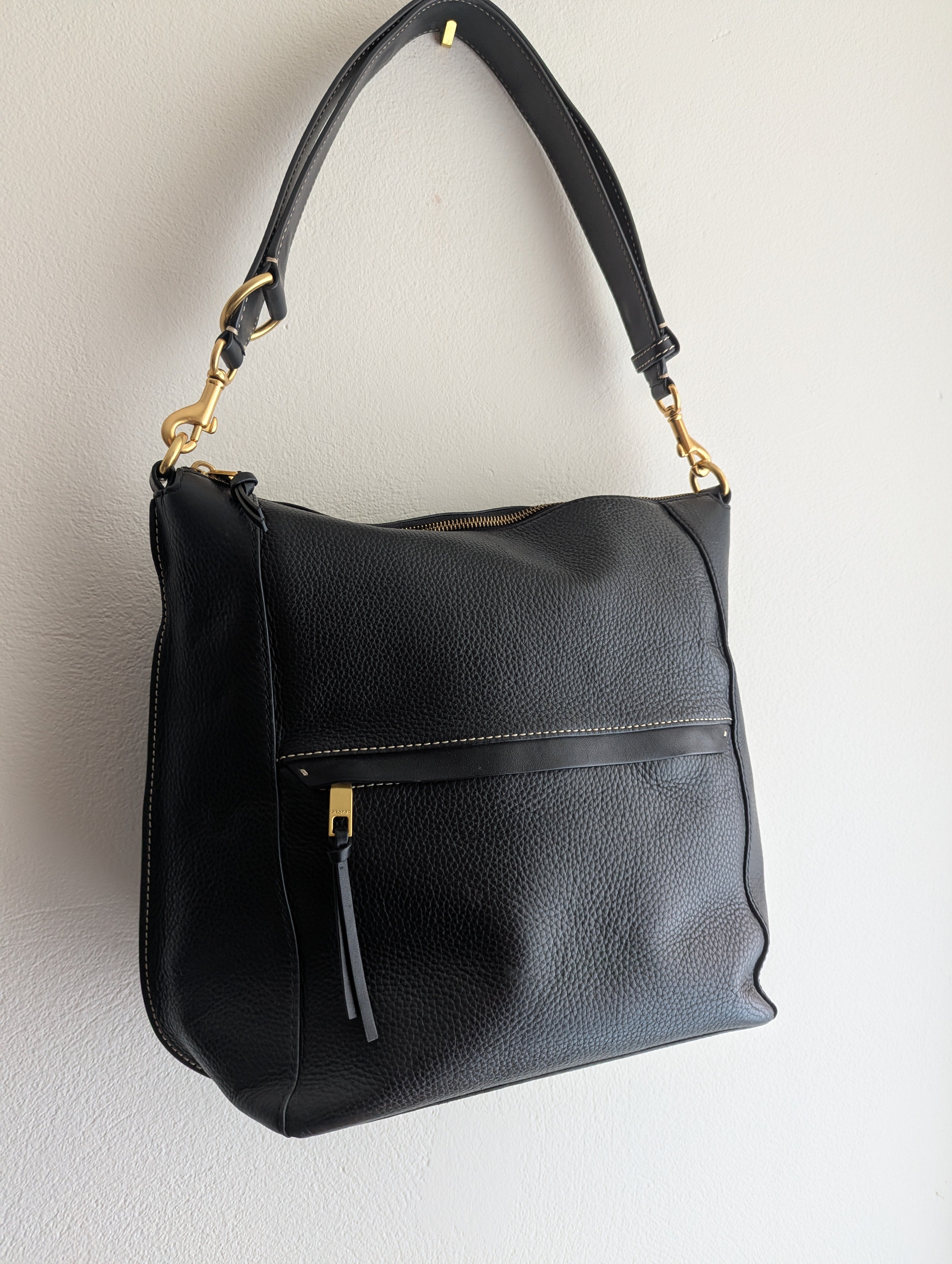 Oroton Black Leather Tote