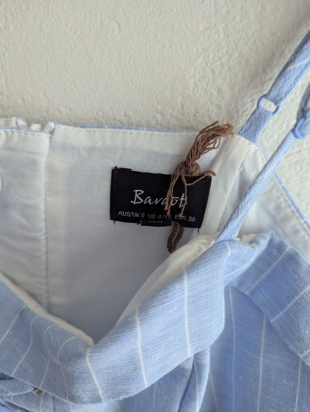 Bardot Blue & White Stripe Mini Dress