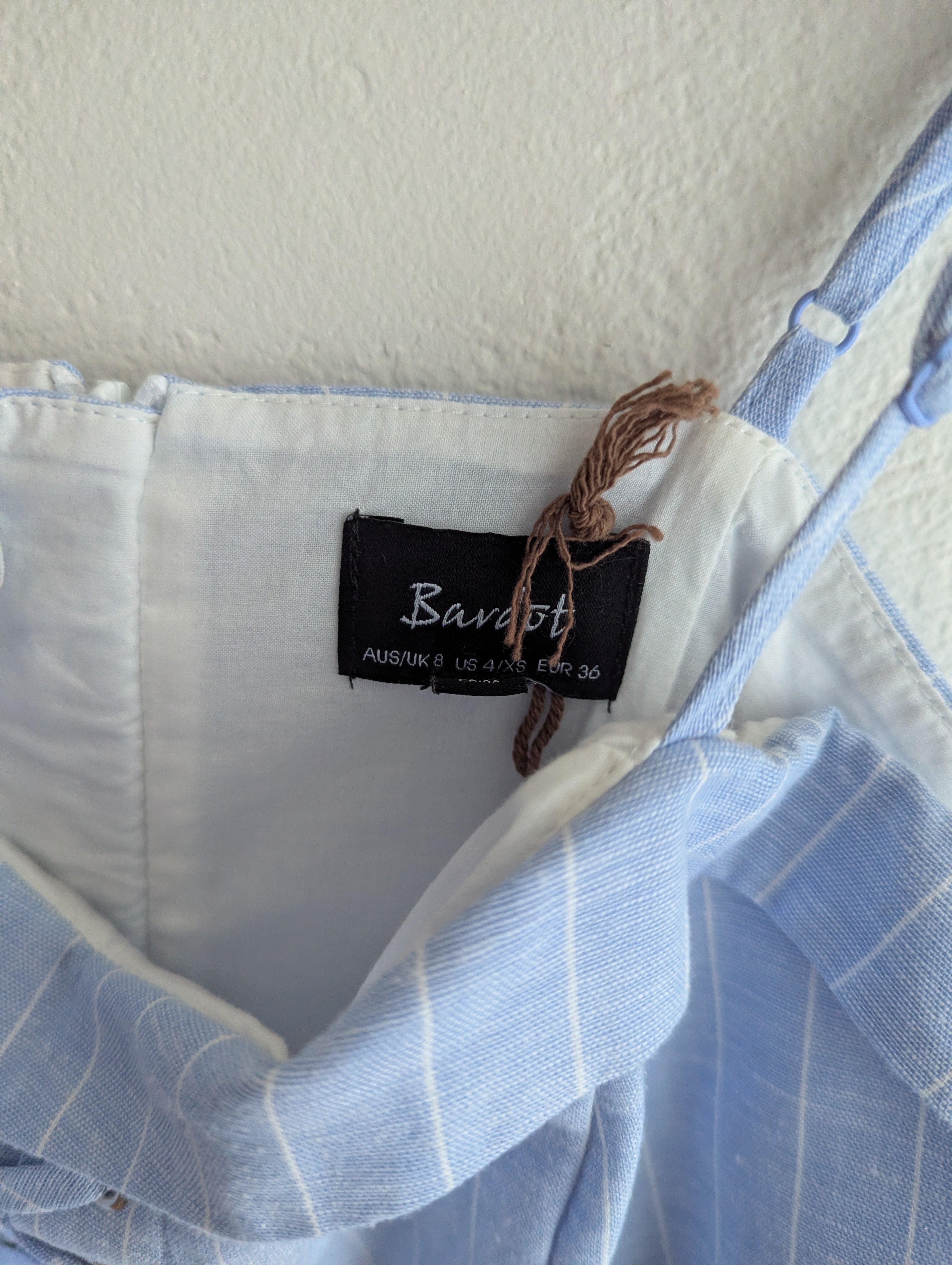 Bardot Blue & White Stripe Mini Dress