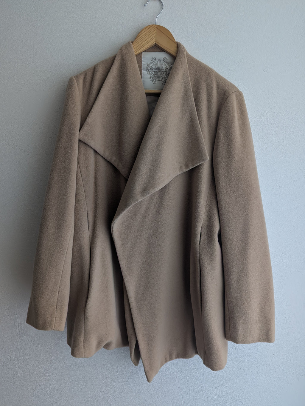 Forever New Camel Waterfall Wrap Coat
