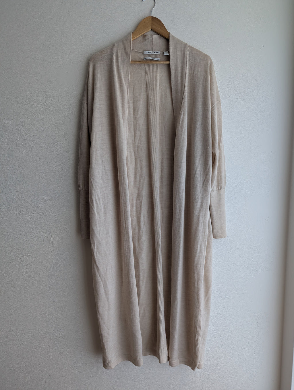 Country Road Extra-Fine Merino Wool Longline Cardigan