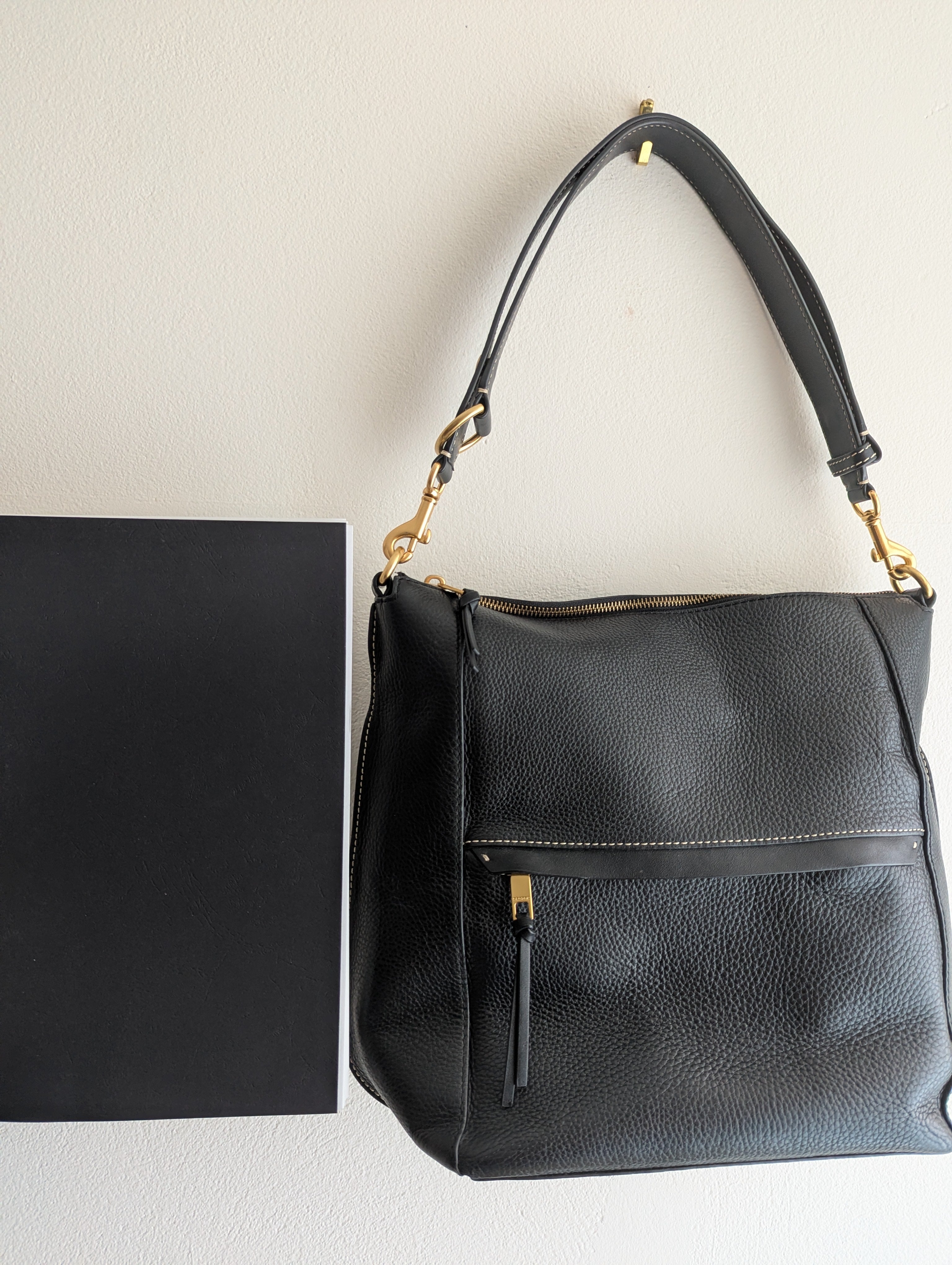 Oroton Black Leather Tote