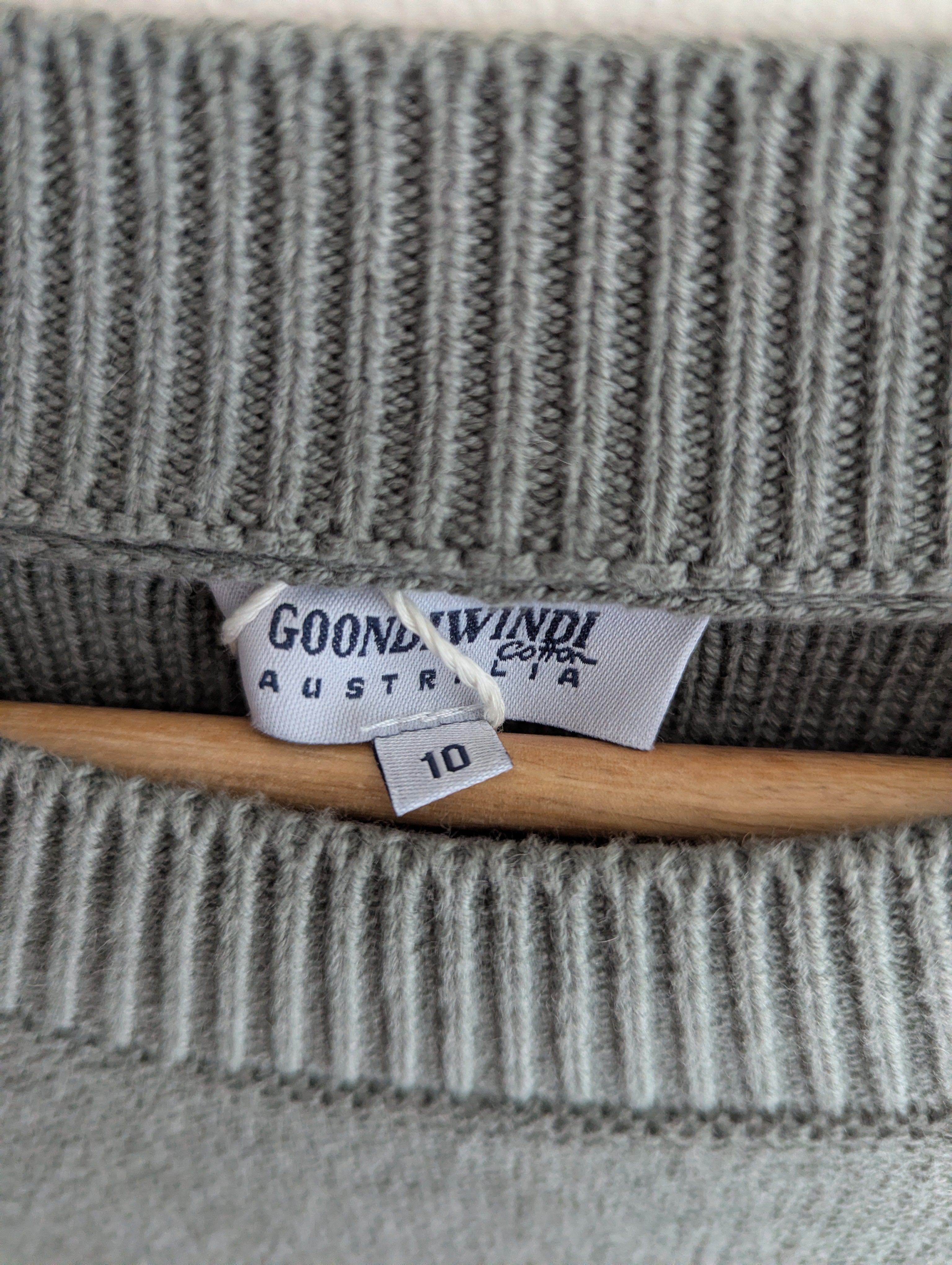 Goondiwindi Cotton Cable Knit Sleeve Jumper