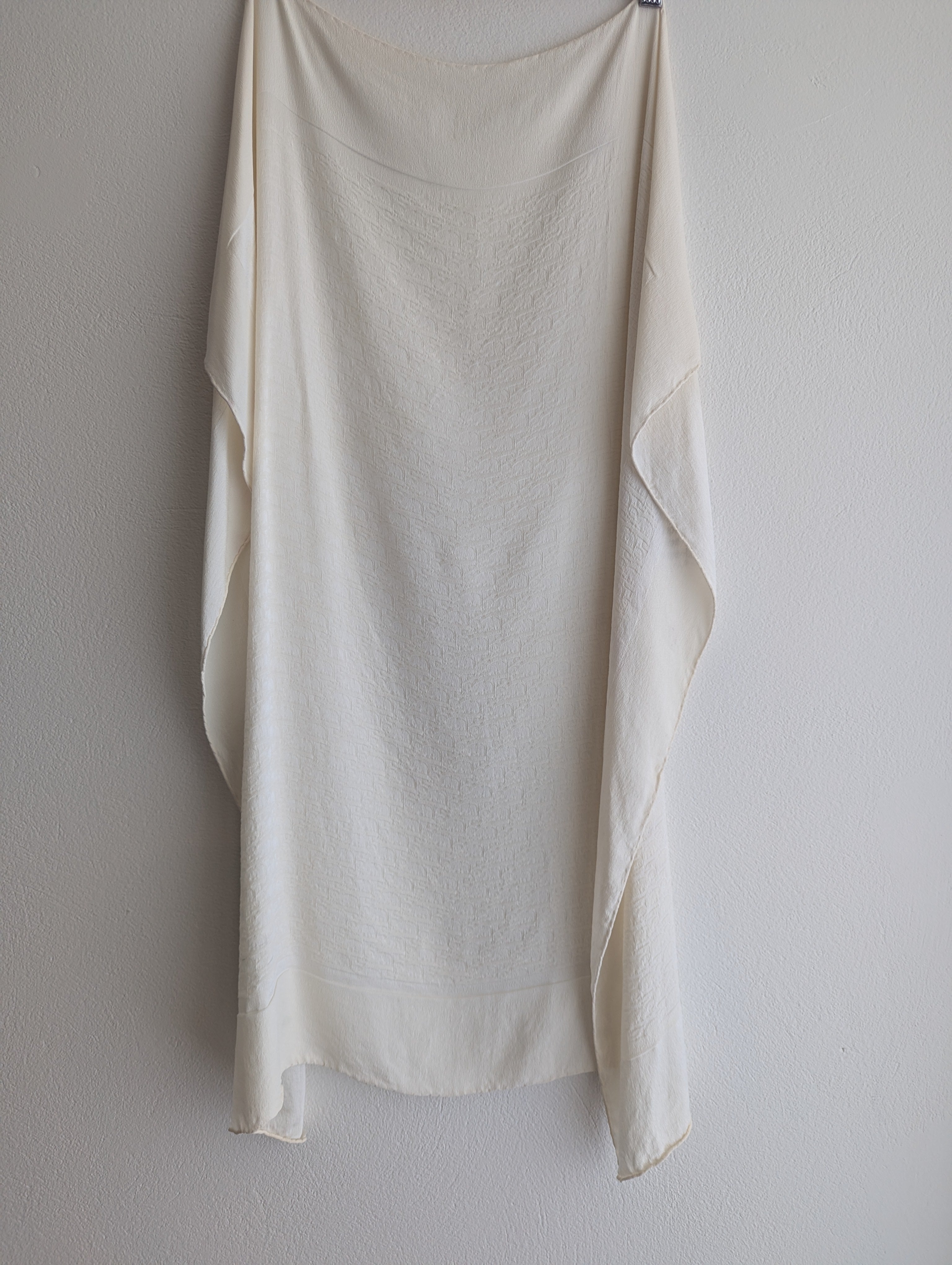 Christian Dior Cream Square Silk Scarf
