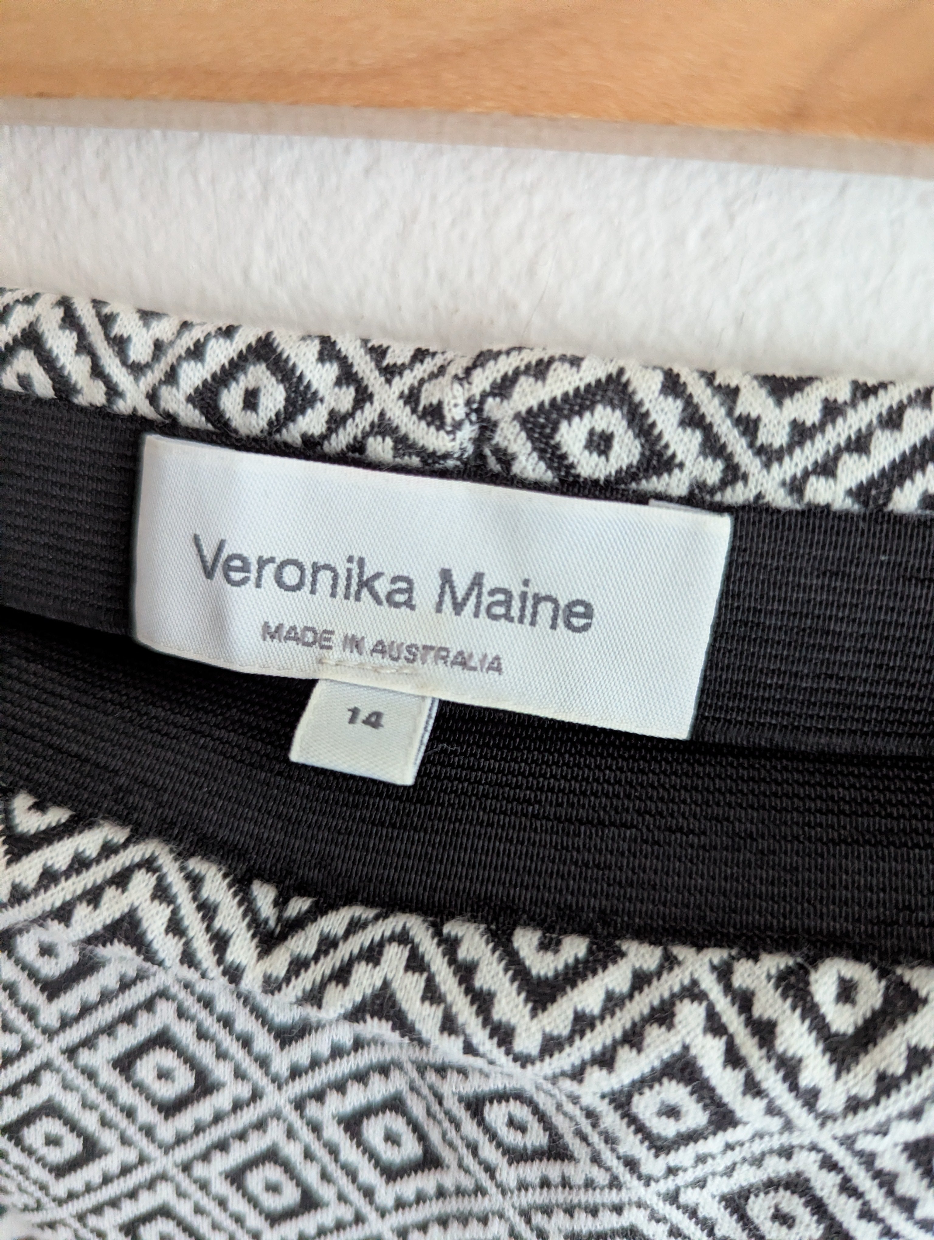 Veronika Maine Geometric Midi Skirt