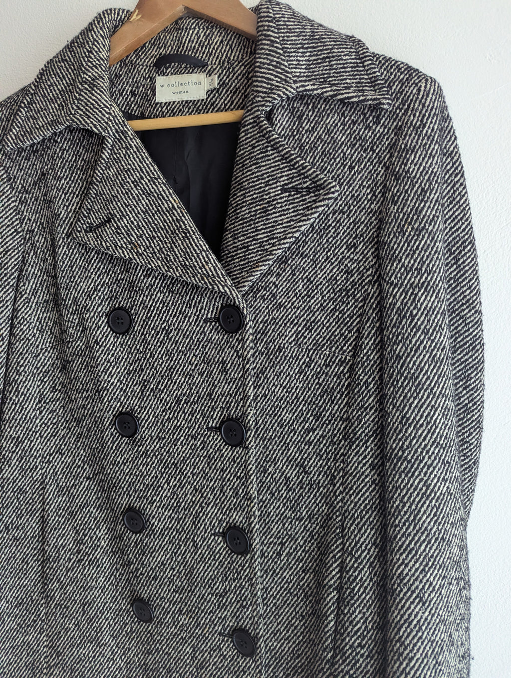 W Collection Wool & Silk Blend Pea Coat