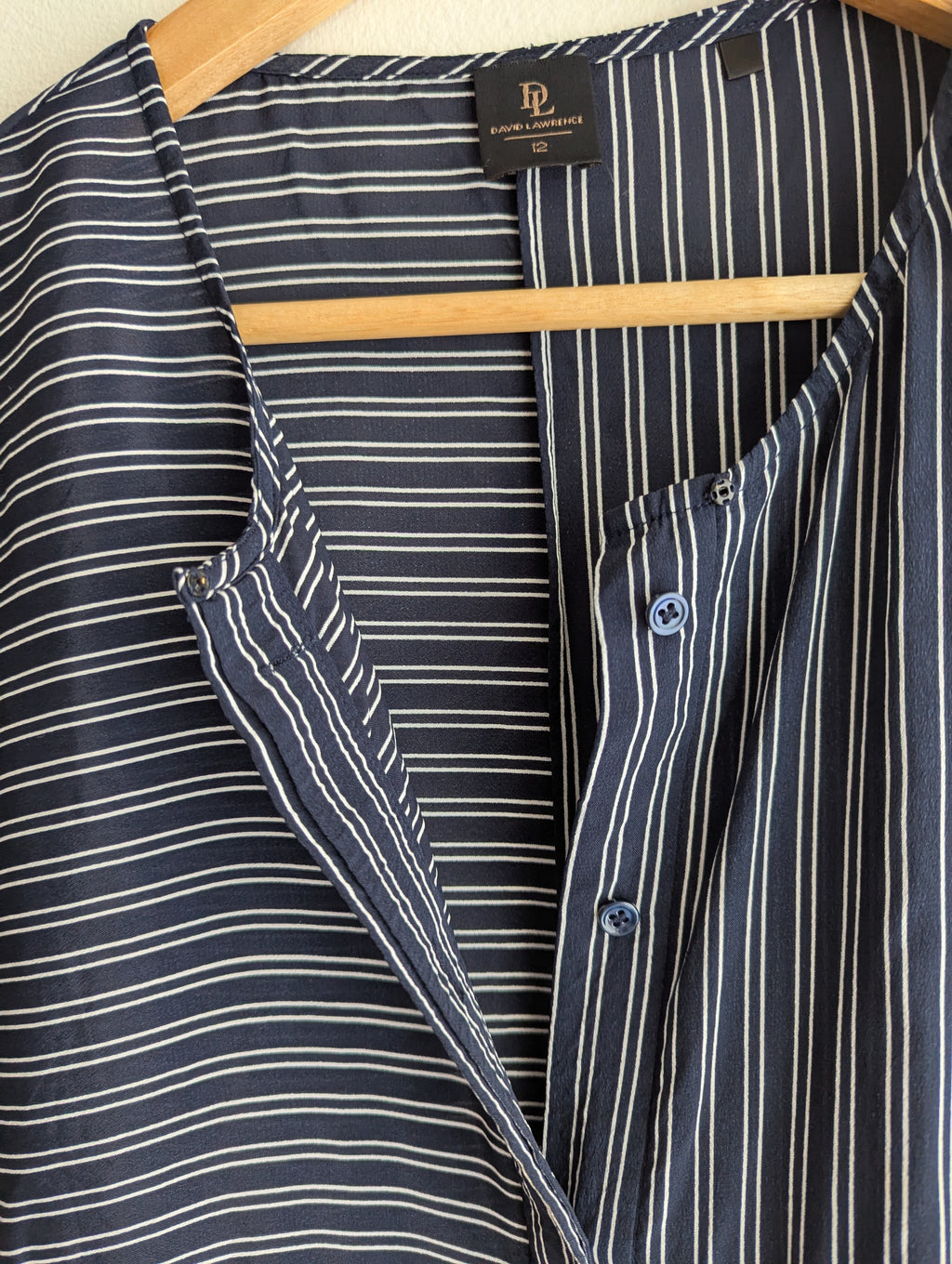 David Lawrence Stripe Button Down Blouse
