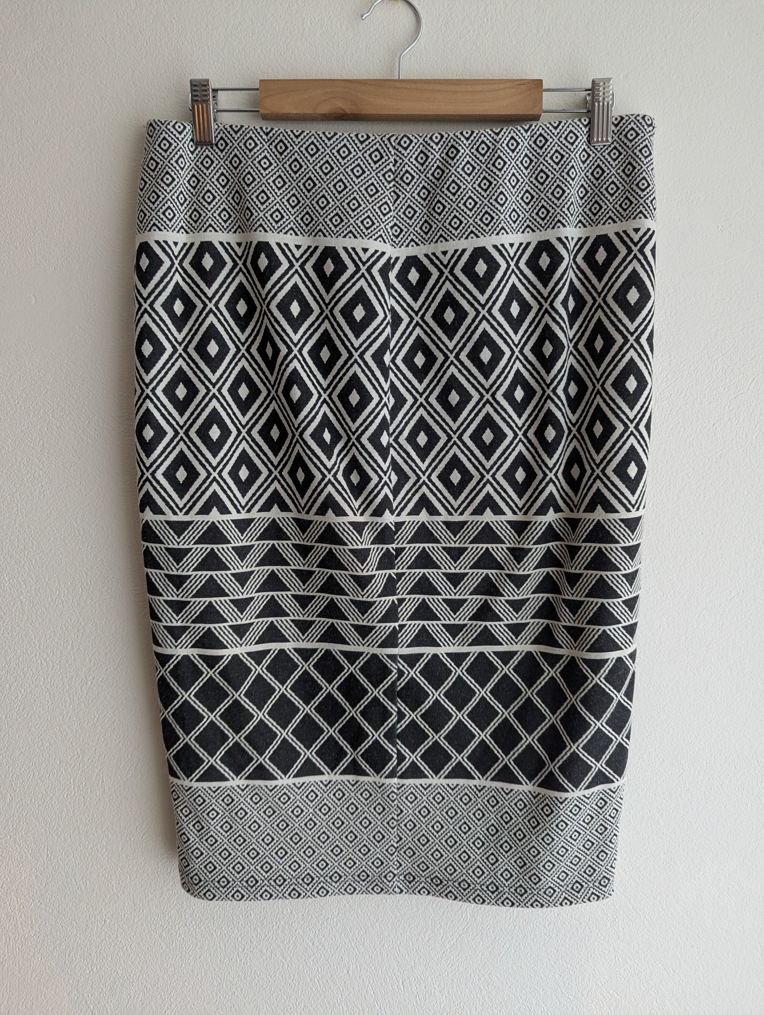Veronika Maine Geometric Midi Skirt
